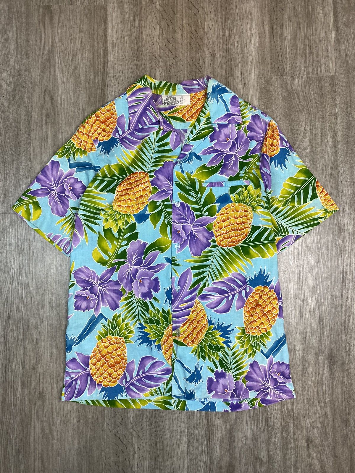Vintage 1980s CAMP COLLAR HAWAIIAN SHIRT LARGE