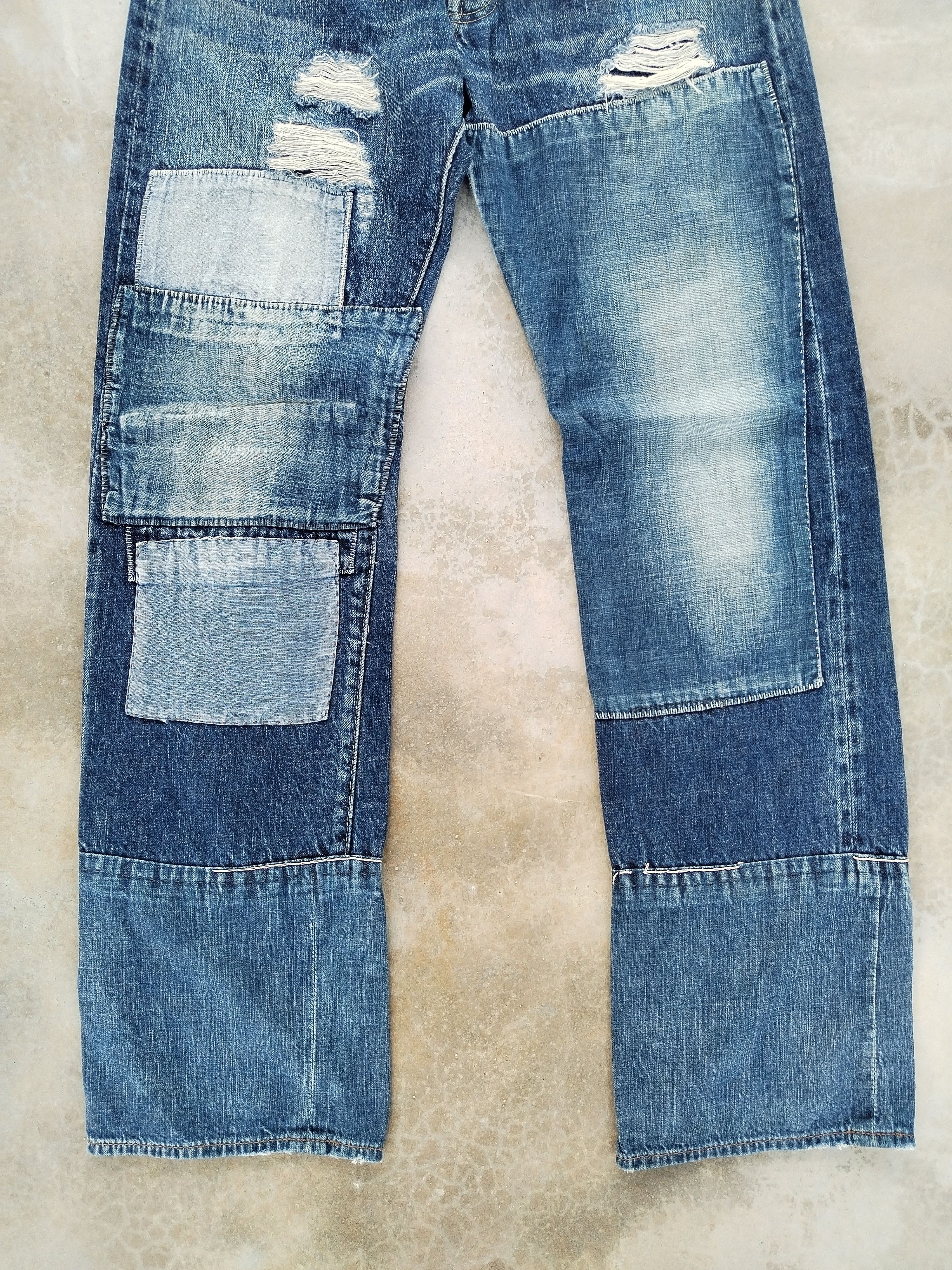 Japanese Brand Denim & Dungaree Patchwork Jeans Size US 32 / EU 48 - 4 Thumbnail