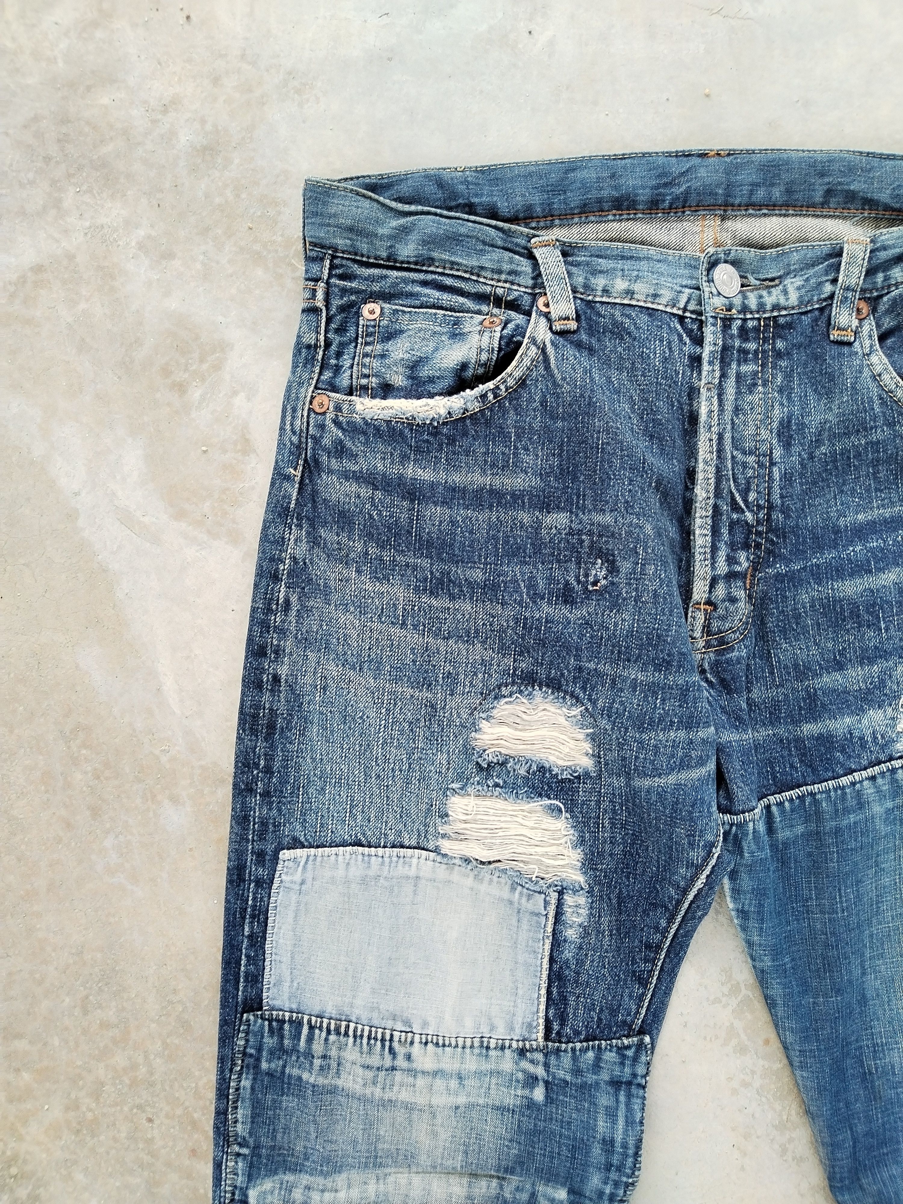 Japanese Brand Denim & Dungaree Patchwork Jeans Size US 32 / EU 48 - 2 Thumbnail