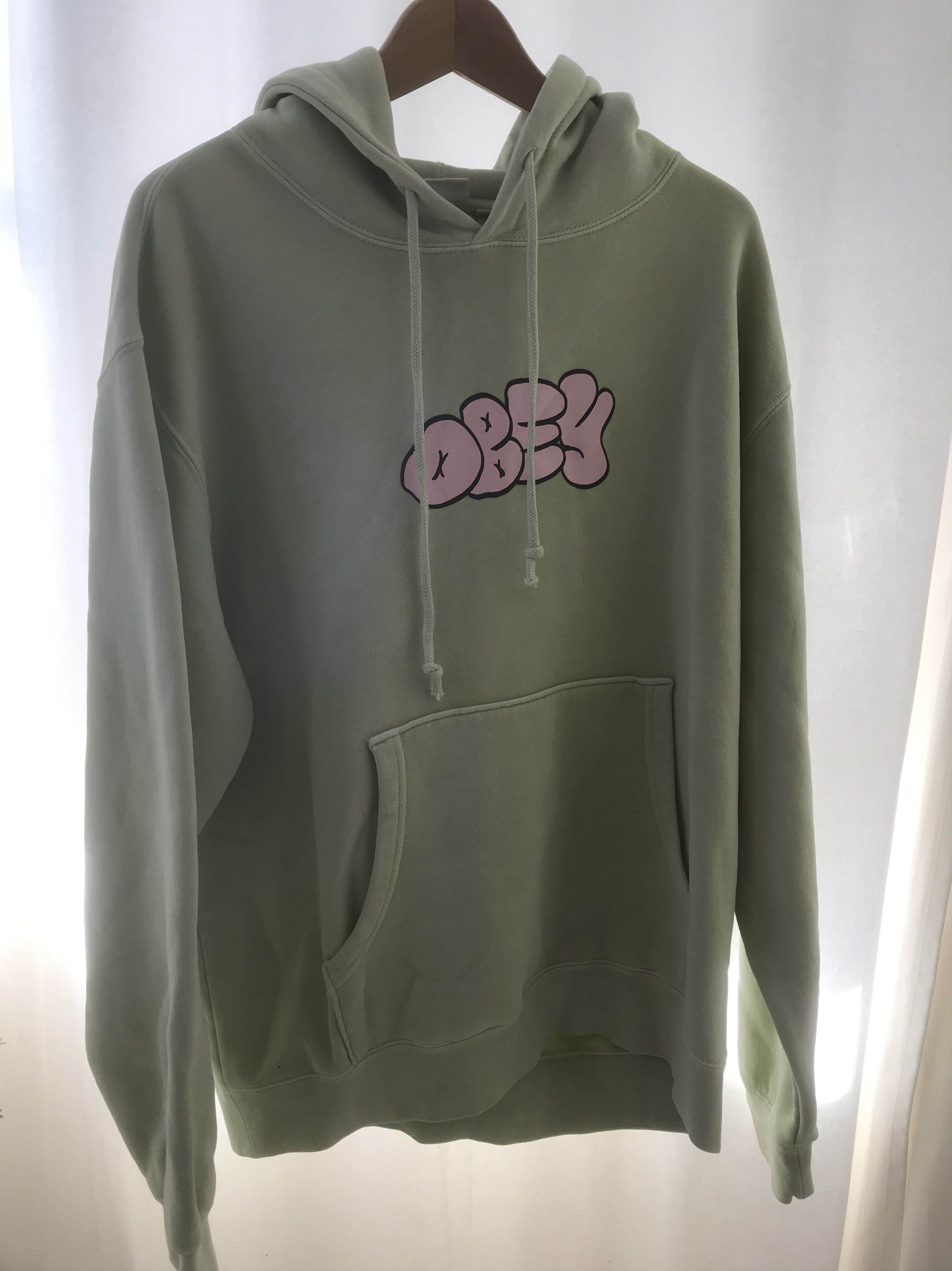 Obey Urban Outfitters Obey Sweatshirt Hoodie Lime Green Pink Menswear Grailed