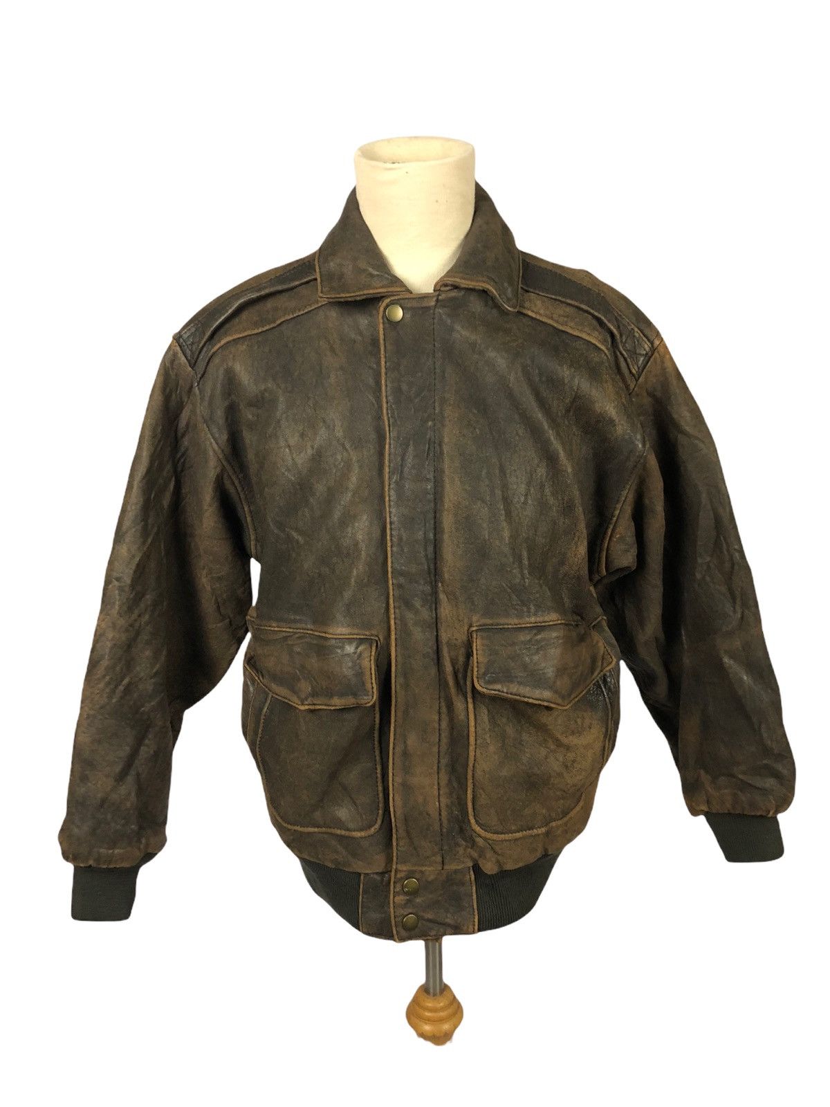 Genuine Leather Vintage Japanese Brand Suburban B3 Leather Jacket Size US M / EU 48-50 / 2 - 1 Thumbnail