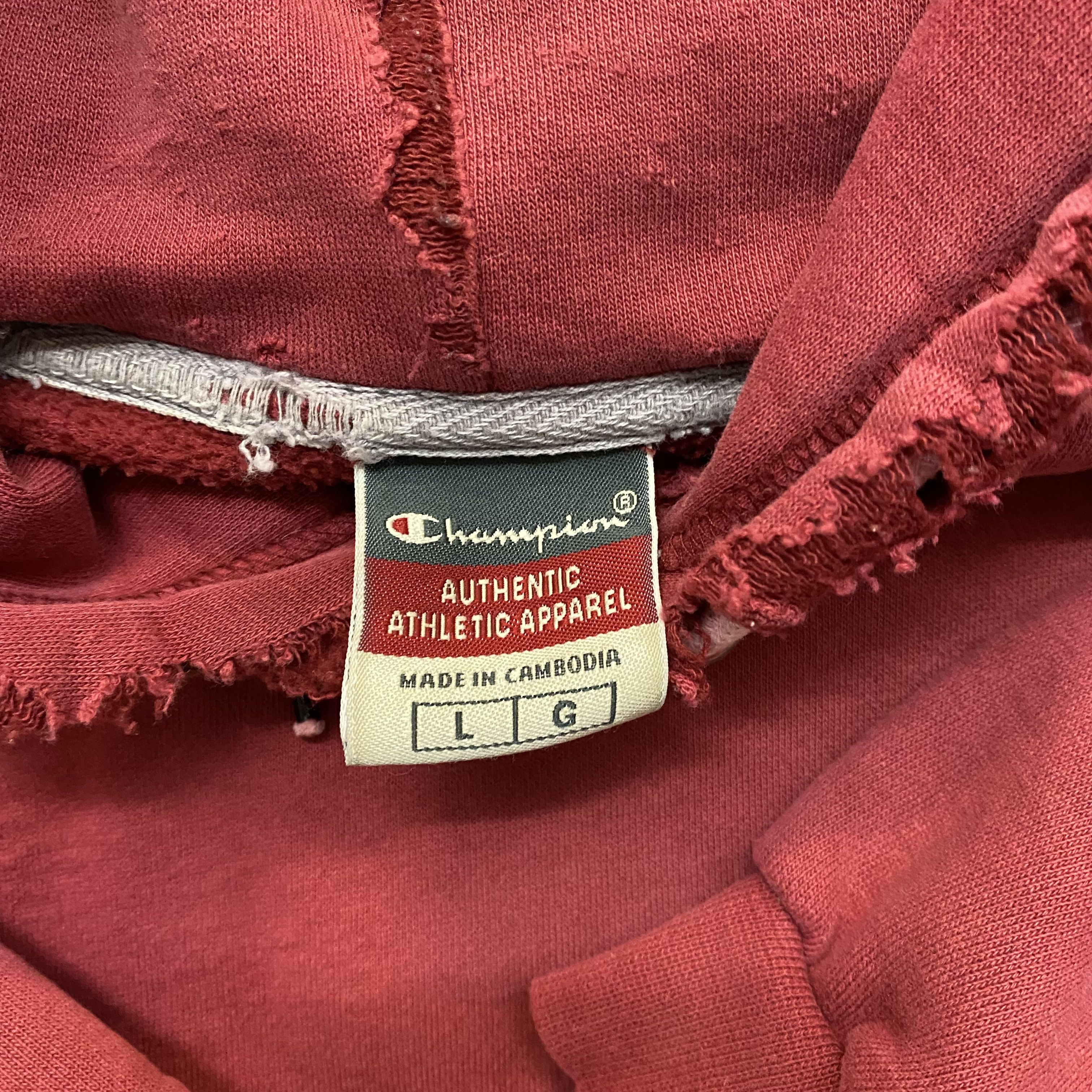 Champion × Vintage VTG 00s Y2K Faded Distressed Champion Hoodie Thrashed Size US L / EU 52-54 / 3 - 4 Thumbnail