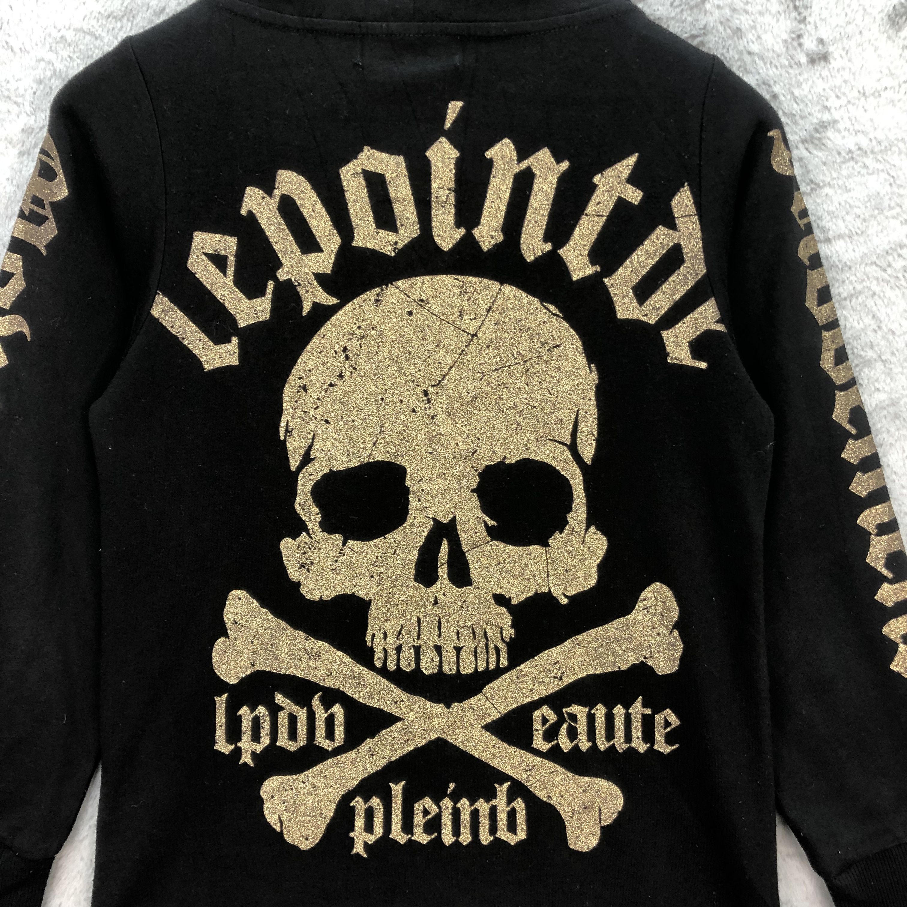 Japanese Brand Cross Bone Skull Big Logo Zipper Hoodies #5782-206 Size M / US 6-8 / IT 42-44 - 2 Thumbnail