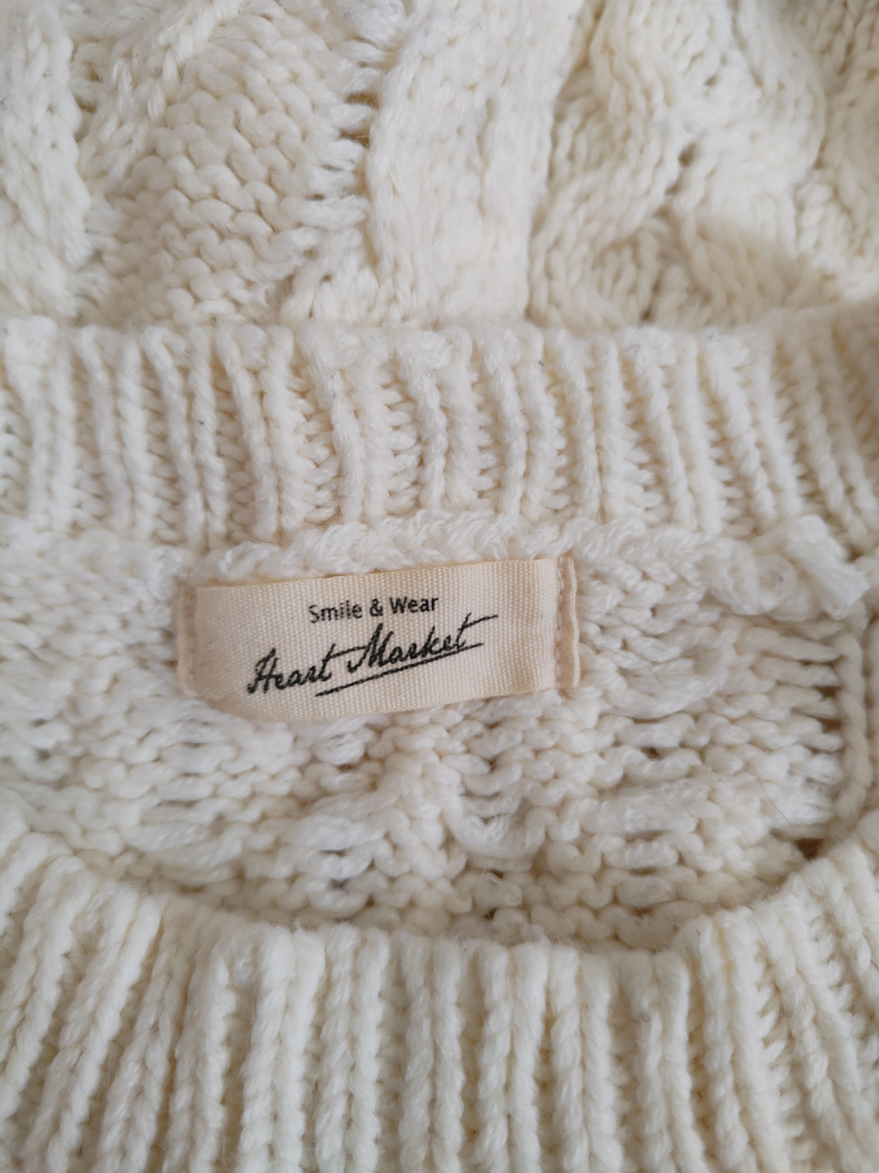 Aran Isles Knitwear Heart Market Ivory Knitwear Sweatshirt #237B Size L / US 10 / IT 46 - 11 Thumbnail
