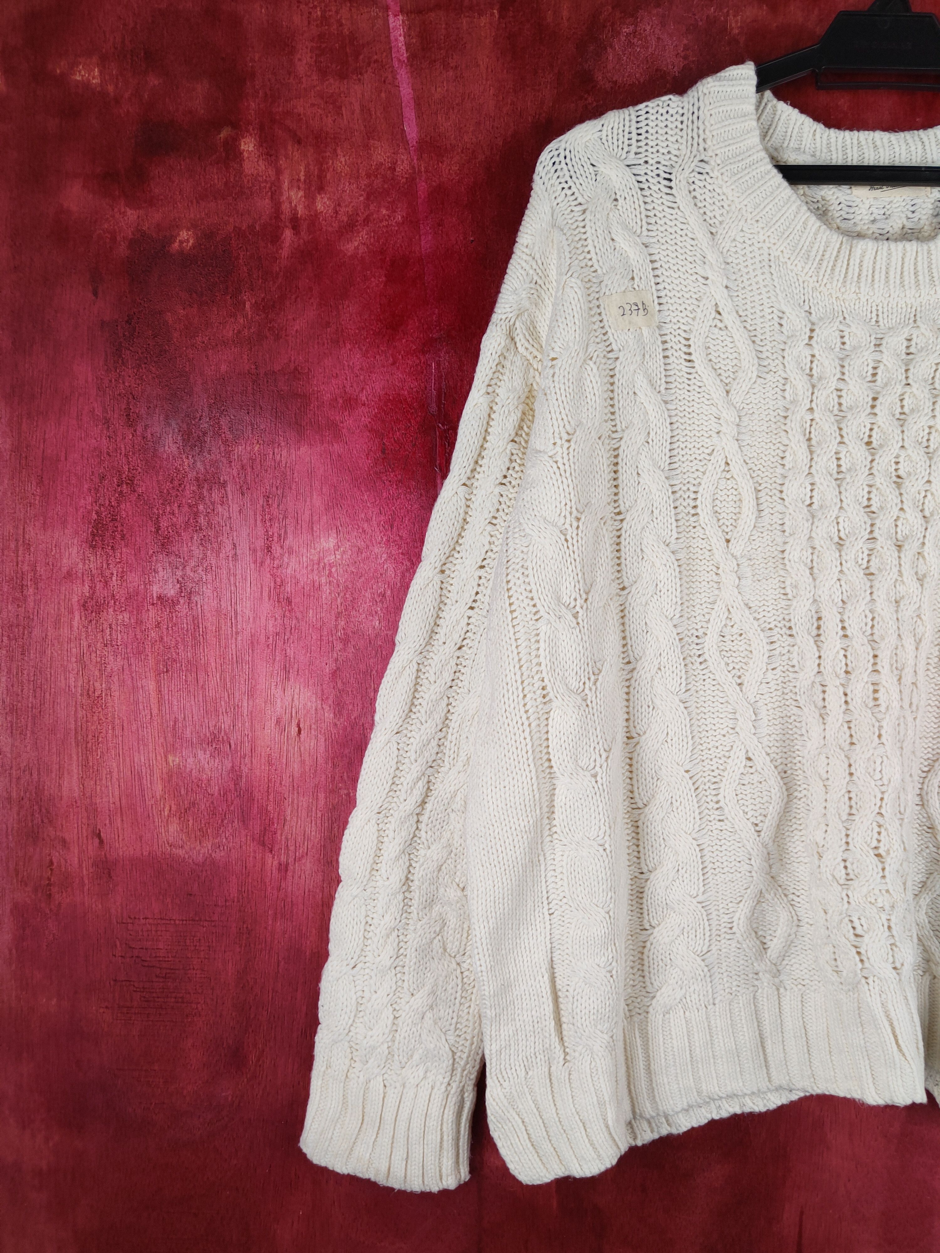 Aran Isles Knitwear Heart Market Ivory Knitwear Sweatshirt #237B Size L / US 10 / IT 46 - 3 Thumbnail