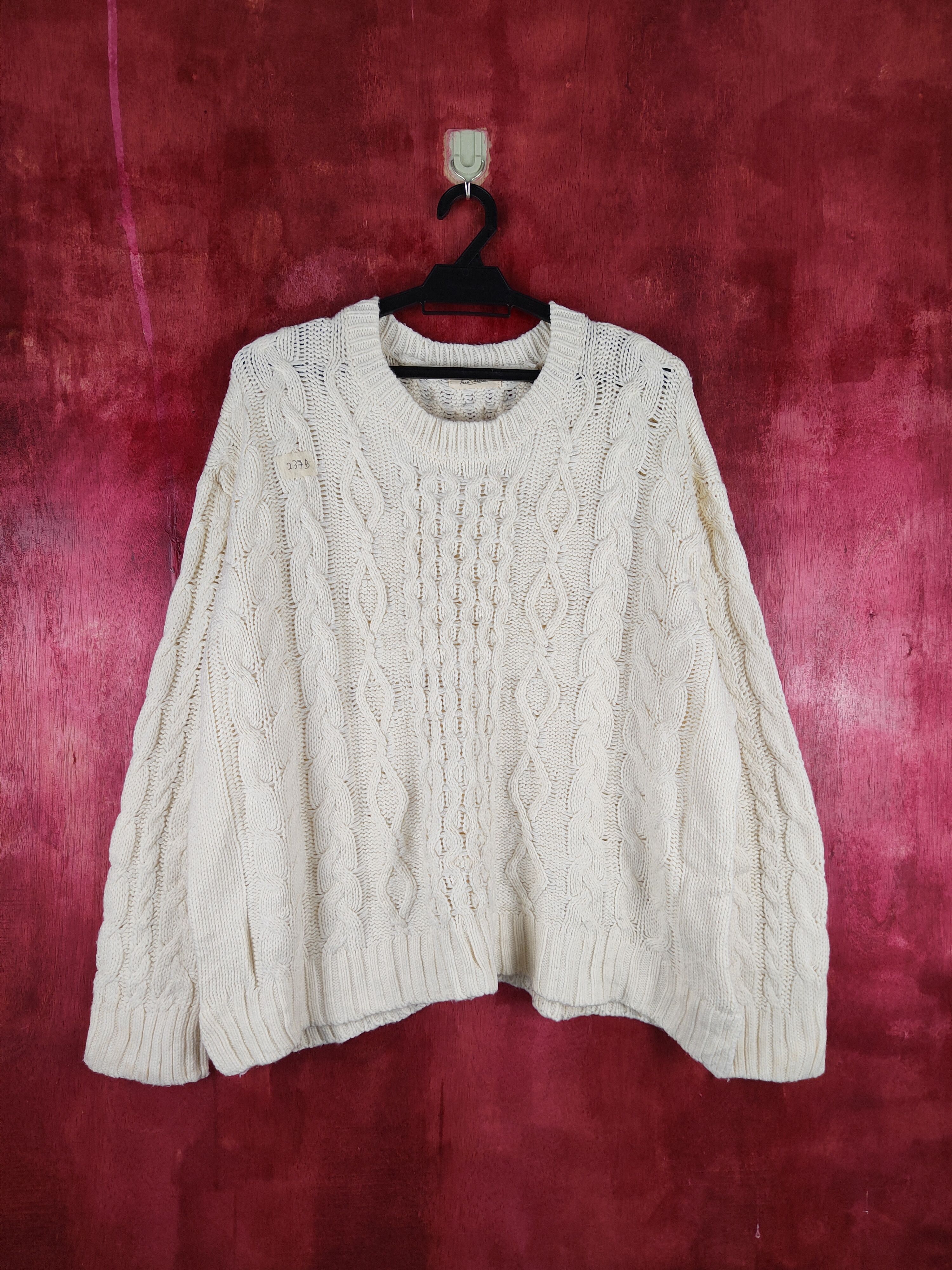 Aran Isles Knitwear Heart Market Ivory Knitwear Sweatshirt #237B Size L / US 10 / IT 46 - 1 Thumbnail