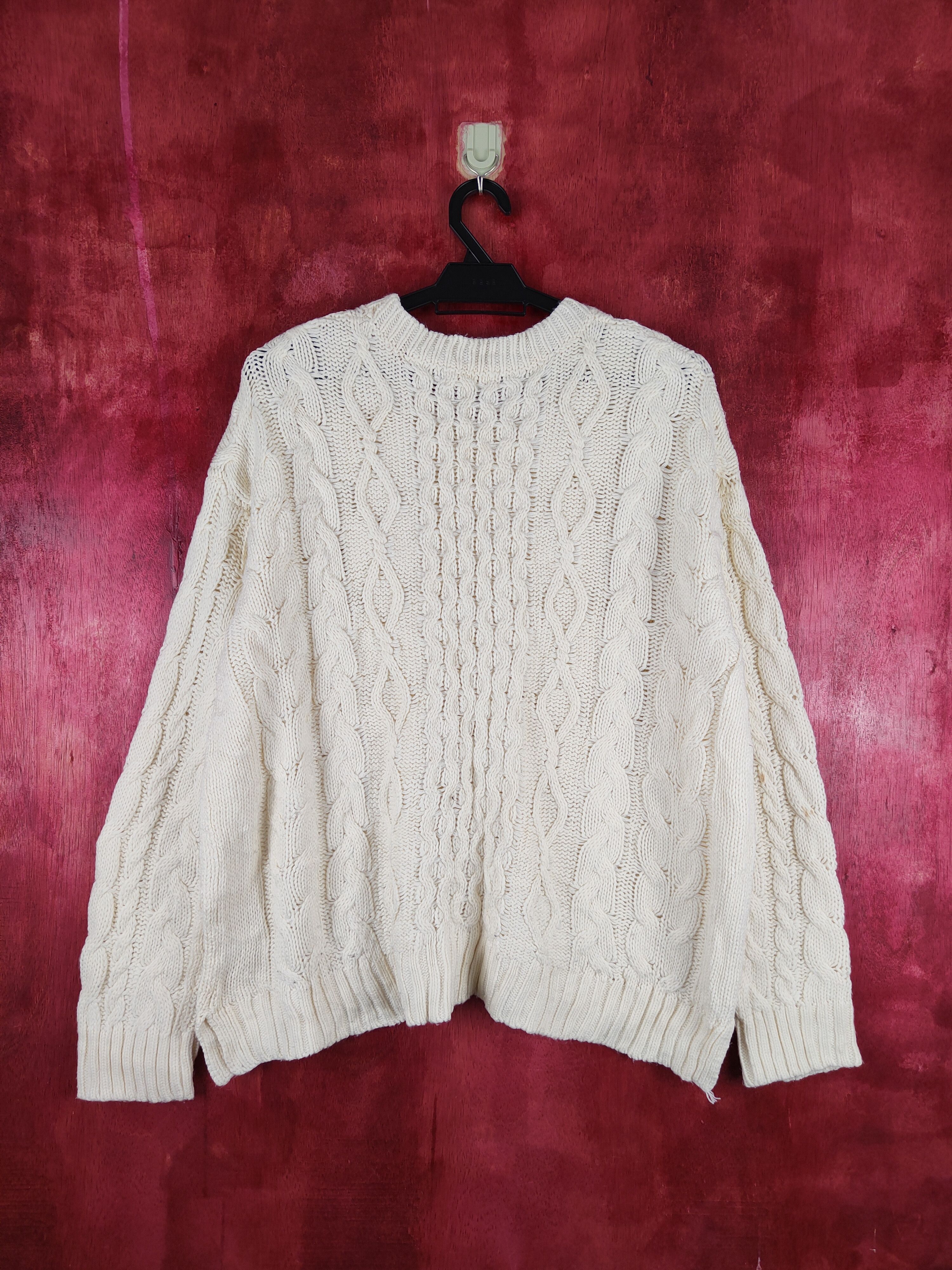 Aran Isles Knitwear Heart Market Ivory Knitwear Sweatshirt #237B Size L / US 10 / IT 46 - 7 Thumbnail