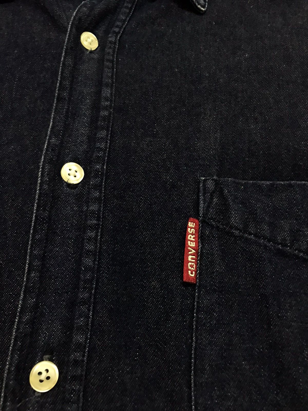 Converse × Vintage Vintage Denim Button Up Converse Long Sleeve Streetwear Size US M / EU 48-50 / 2 - 5 Thumbnail
