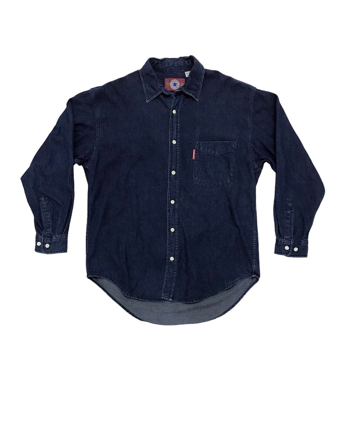 Converse × Vintage Vintage Denim Button Up Converse Long Sleeve Streetwear Size US M / EU 48-50 / 2 - 1 Thumbnail