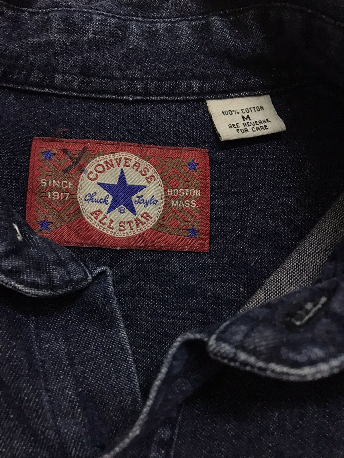 Converse × Vintage Vintage Denim Button Up Converse Long Sleeve Streetwear Size US M / EU 48-50 / 2 - 4 Thumbnail