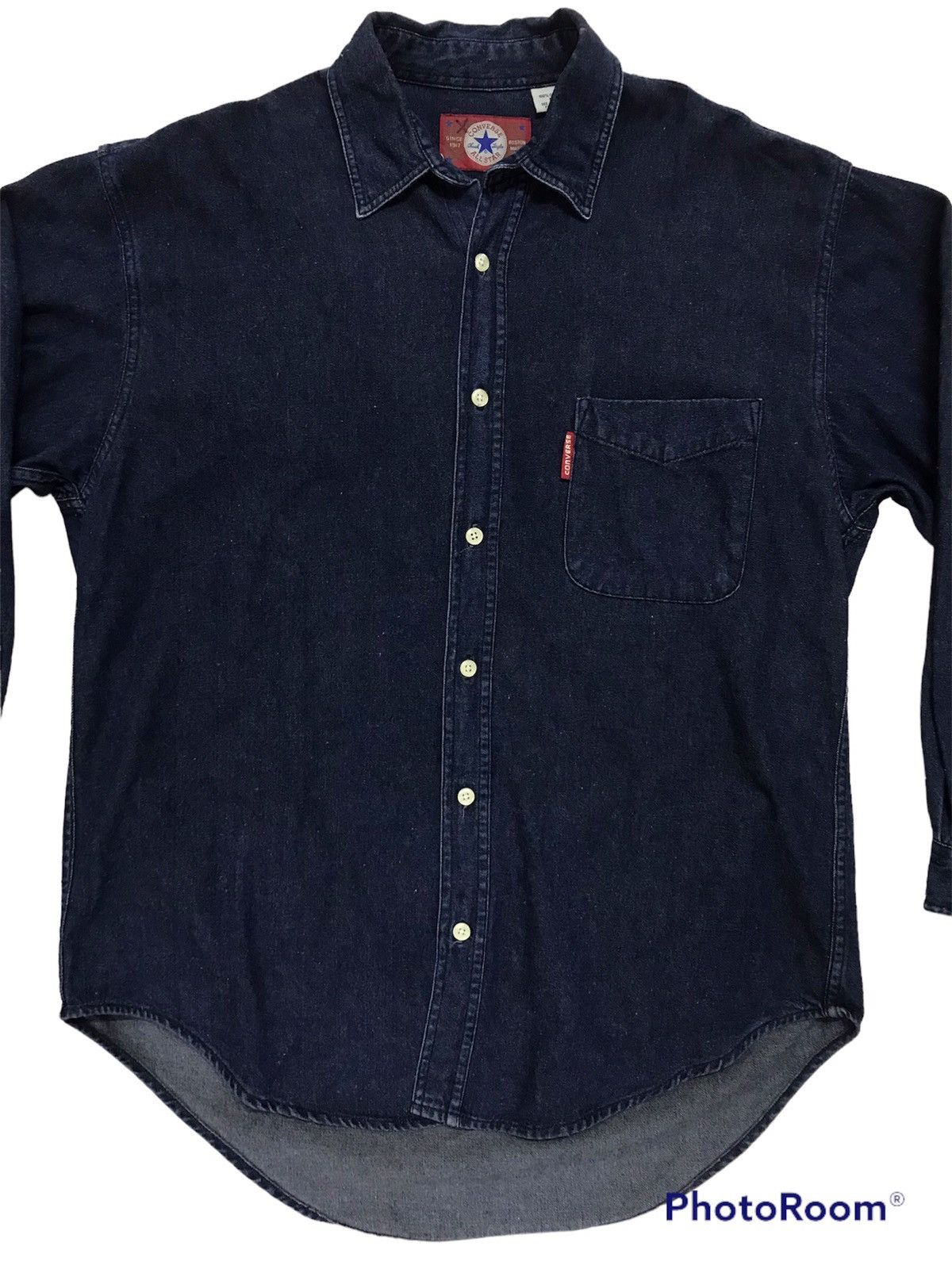 Converse × Vintage Vintage Denim Button Up Converse Long Sleeve Streetwear Size US M / EU 48-50 / 2 - 3 Thumbnail
