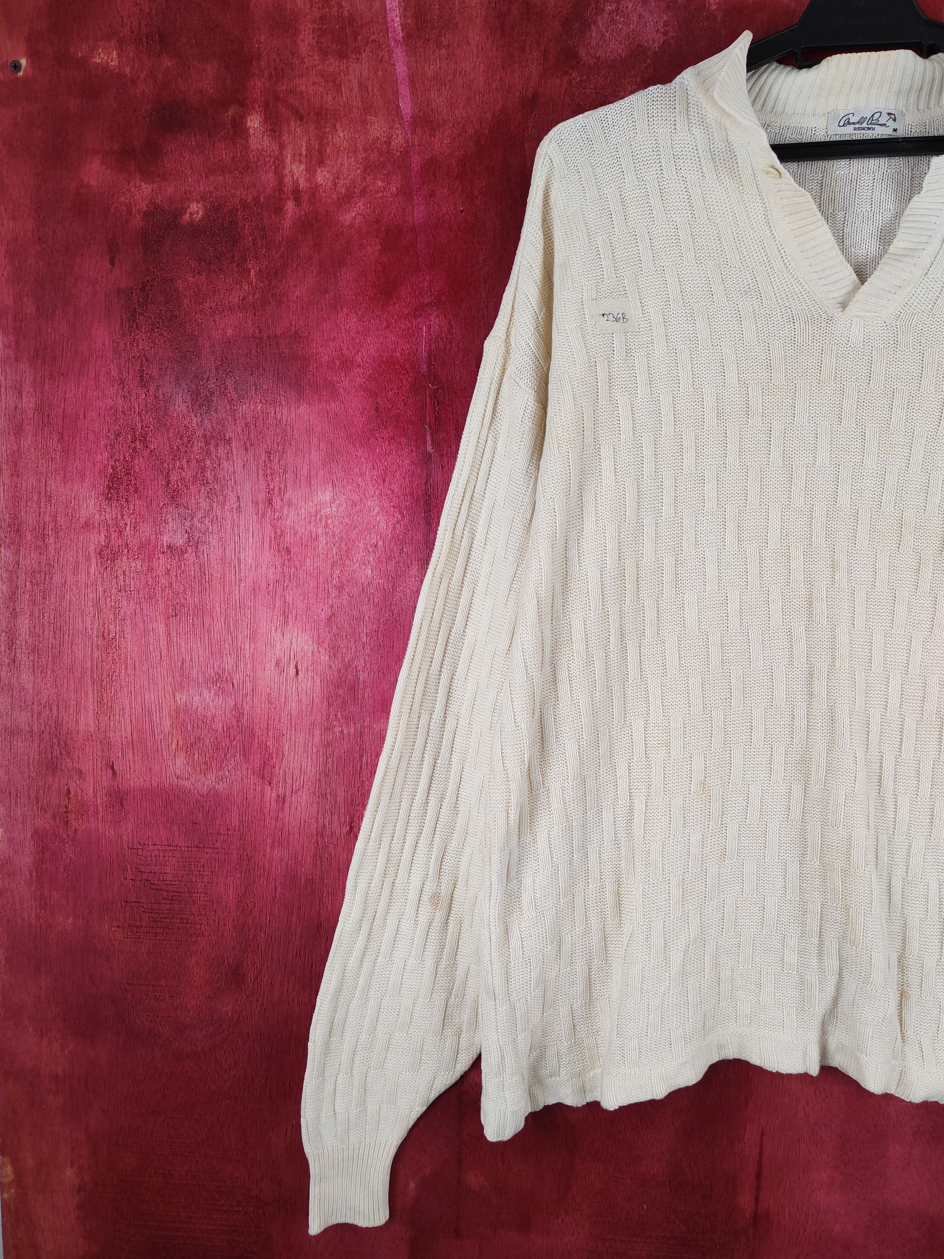 Japanese Brand Arnold Palmer Renown Ivory Knitwear Long Sleeve Shirt #236B Size US M / EU 48-50 / 2 - 3 Thumbnail