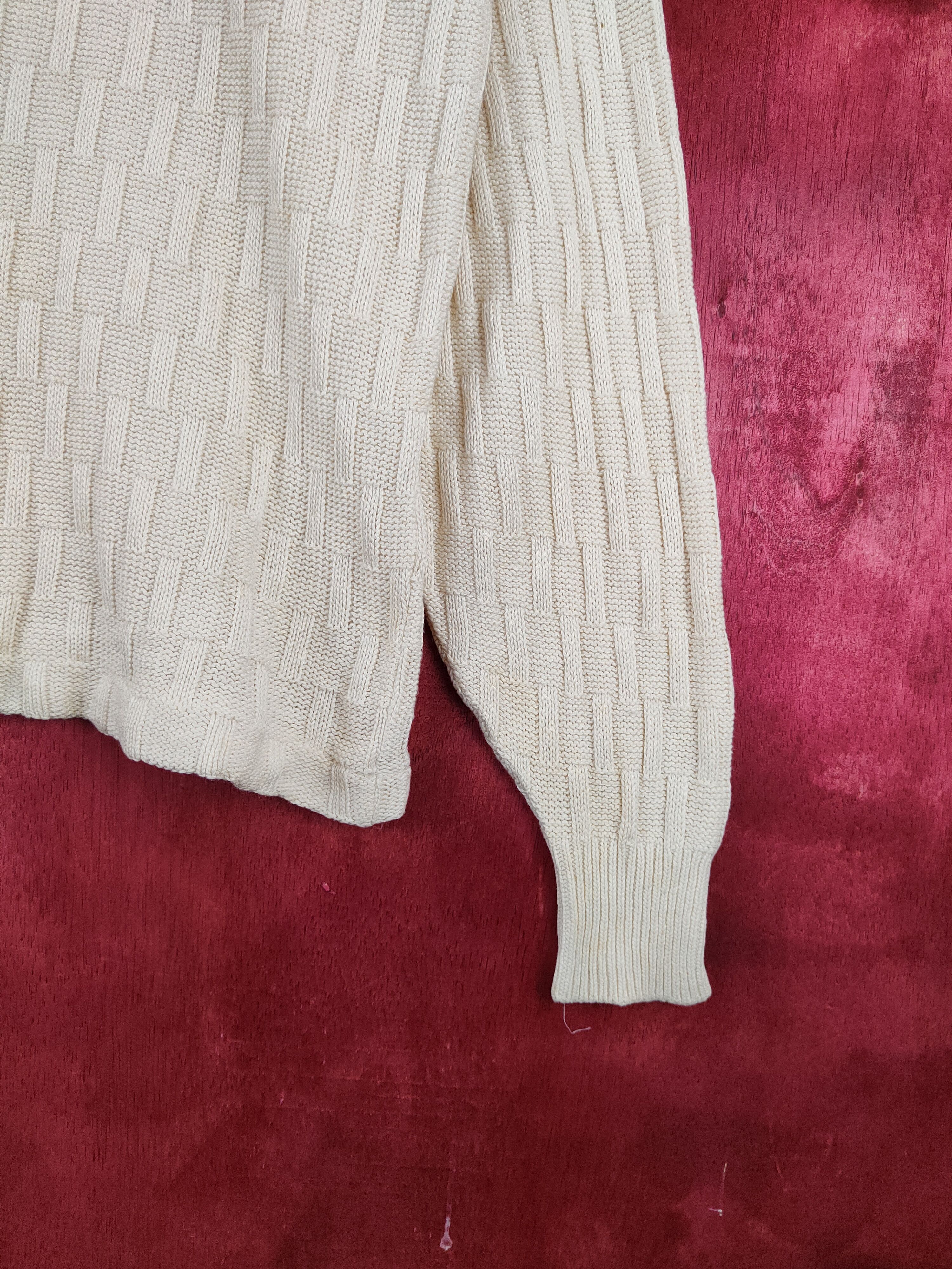 Japanese Brand Arnold Palmer Renown Ivory Knitwear Long Sleeve Shirt #236B Size US M / EU 48-50 / 2 - 7 Thumbnail
