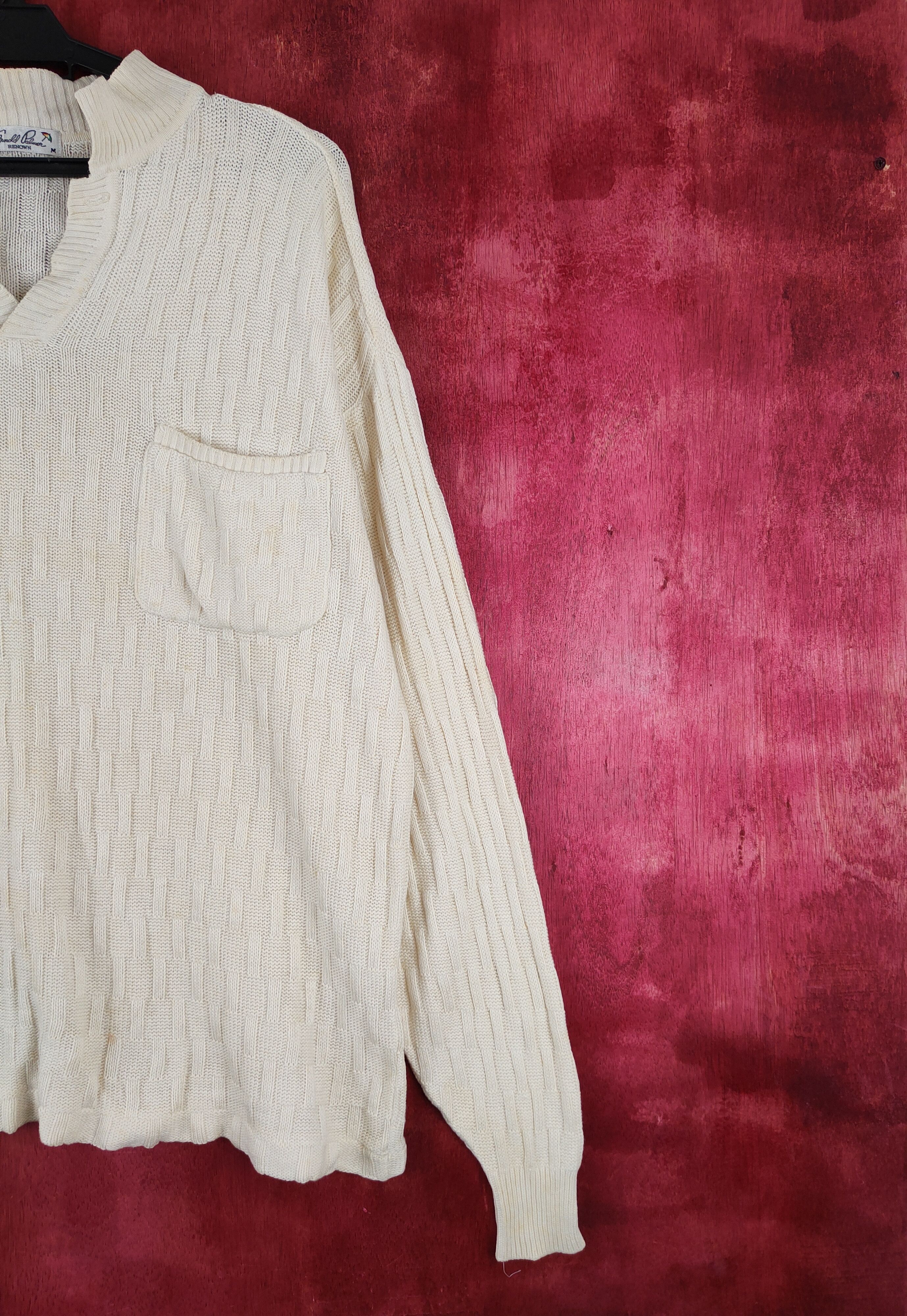 Japanese Brand Arnold Palmer Renown Ivory Knitwear Long Sleeve Shirt #236B Size US M / EU 48-50 / 2 - 6 Thumbnail