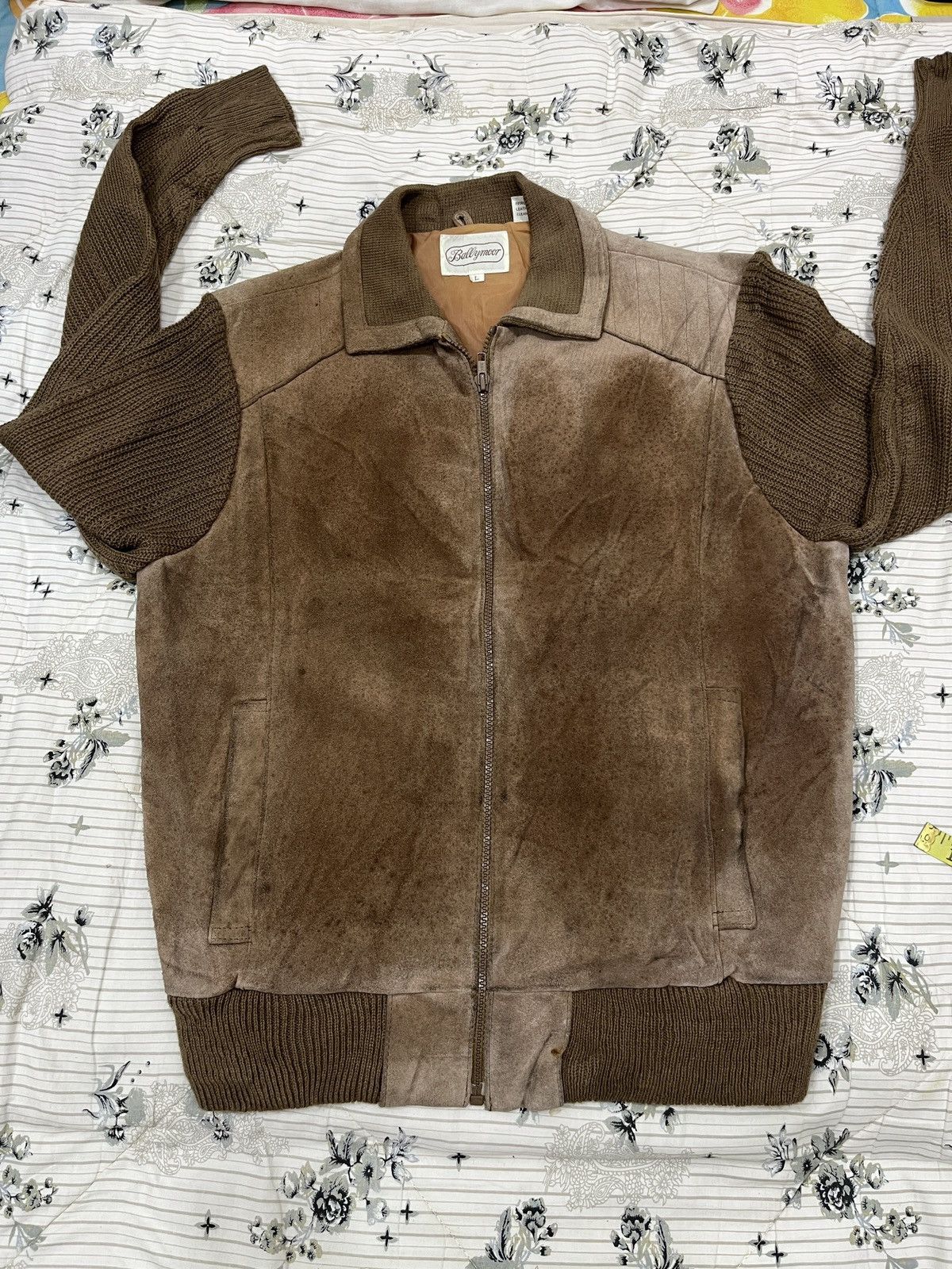 Genuine Leather (Mmm). VINTAGE BALLYMOOR LEATHER KNIT JACKET Size US M / EU 48-50 / 2 - 8 Thumbnail