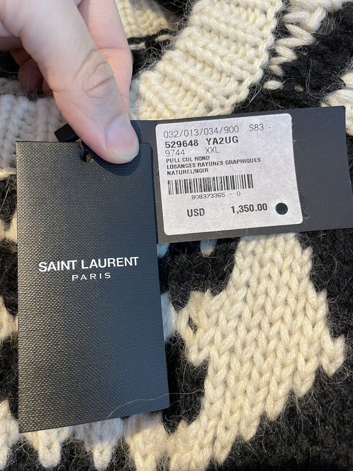 Hedi Slimane × Saint Laurent Paris × Yves Saint Laurent Limited $1,550 Value Super Runway Graphic Sweater Brand New Size US XL / EU 56 / 4 - 10 Thumbnail