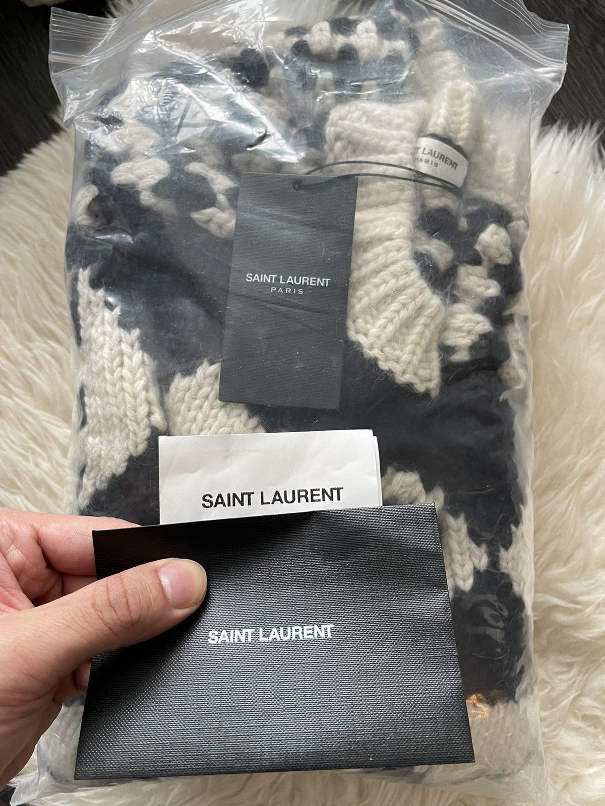 Hedi Slimane × Saint Laurent Paris × Yves Saint Laurent Limited $1,550 Value Super Runway Graphic Sweater Brand New Size US XL / EU 56 / 4 - 18 Thumbnail