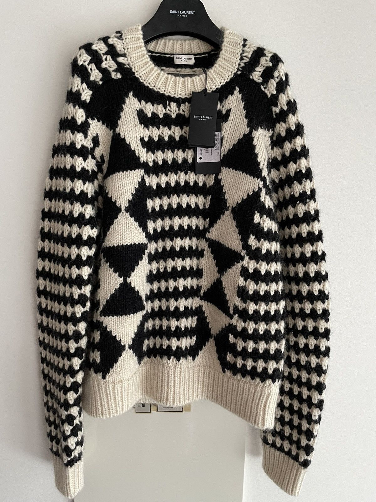 Hedi Slimane × Saint Laurent Paris × Yves Saint Laurent Limited $1,550 Value Super Runway Graphic Sweater Brand New Size US XL / EU 56 / 4 - 1 Thumbnail