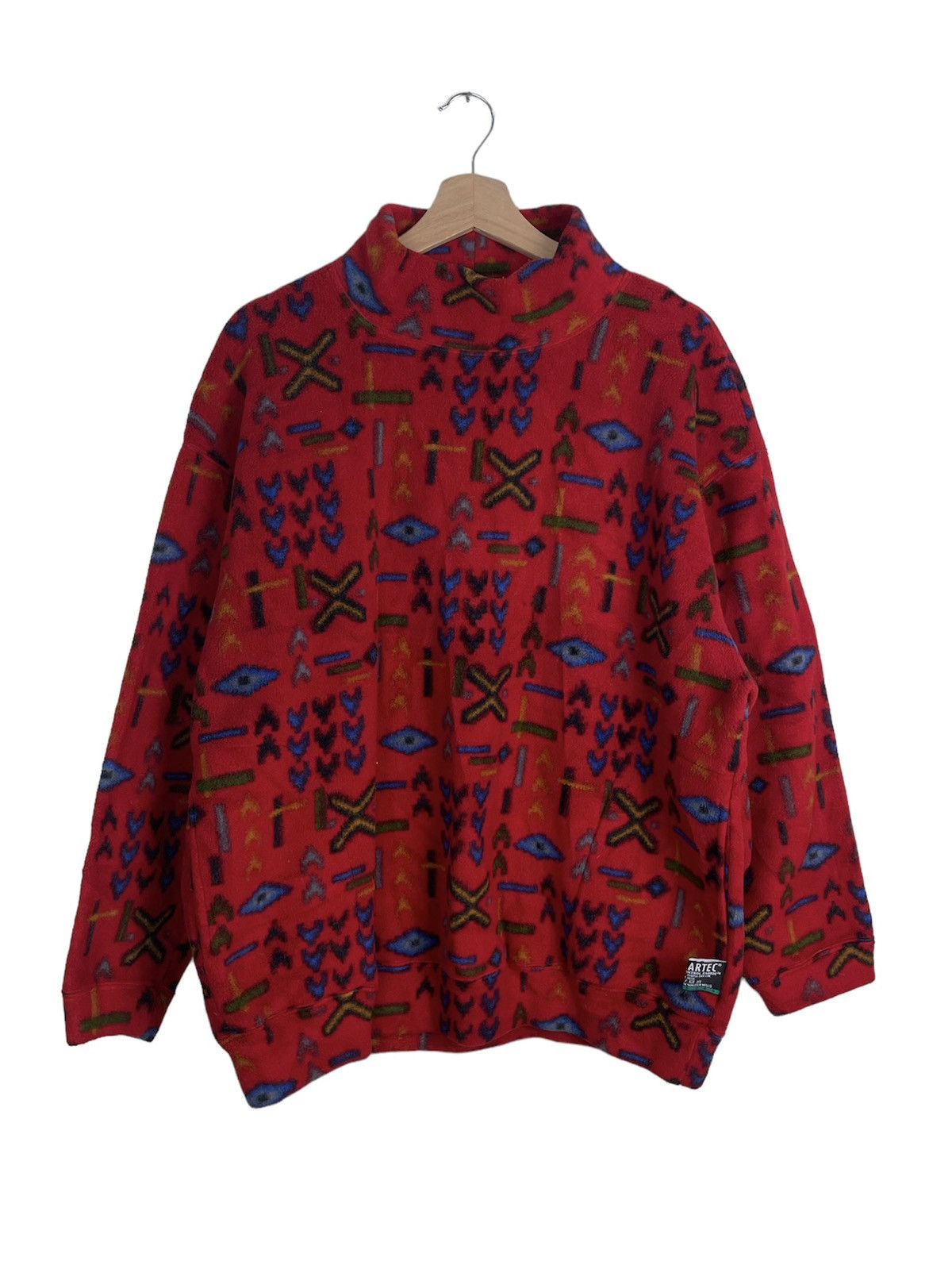 Native × Polartec × Vintage Pro Spereo Tribal Fleece | Polartec ARTEC - Japan 90s Heat Size US XL / EU 56 / 4 - 1 Thumbnail