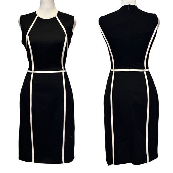 Calvin Klein Calvin Klein Geometric Black White Sheath Dress Size 4 Grailed