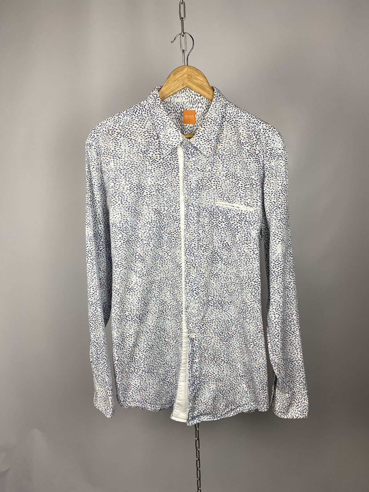 Hugo Boss Hugo boss shirt streetwear white/blue size XXL Size US XL / EU 56 / 4 - 1 Thumbnail