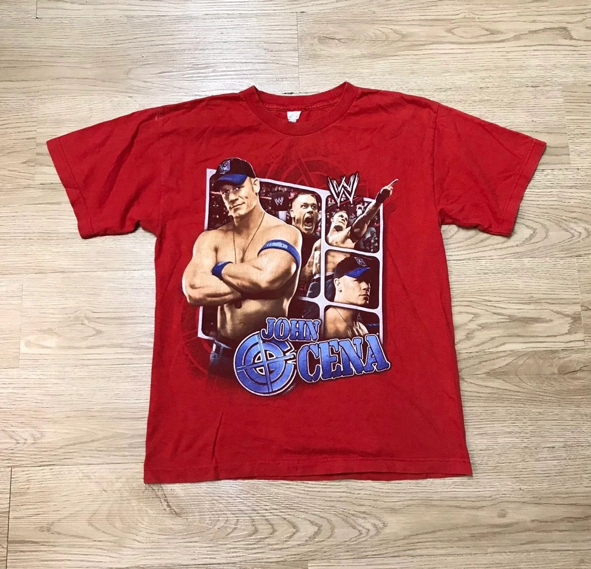 image of Vintage John Cena Tee Wwe / Wwf in Red, Men's (Size Medium)