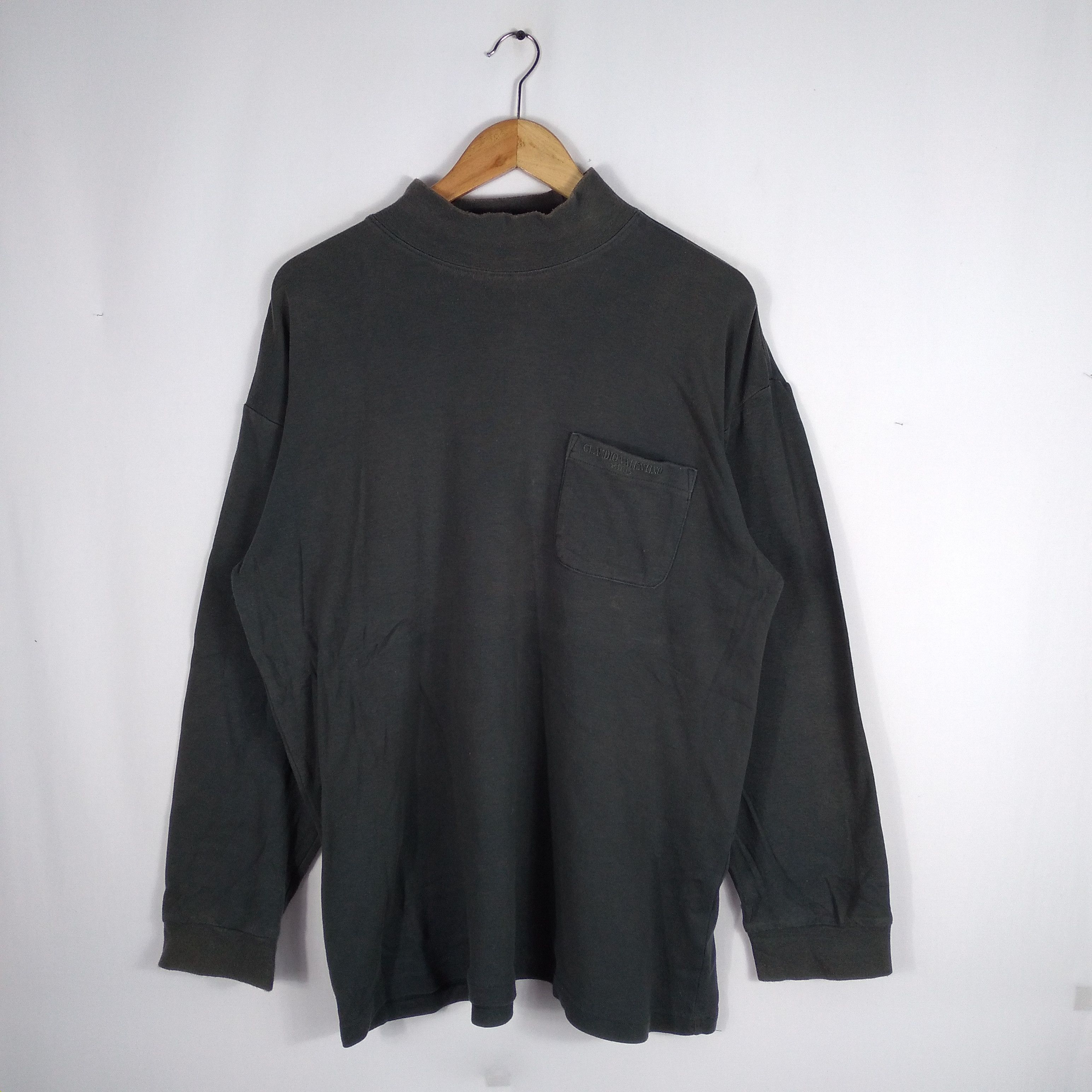 Designer × Vintage Claudio Valention Single Pocket Turtle Neck Sweatshirt Size US L / EU 52-54 / 3 - 1 Thumbnail