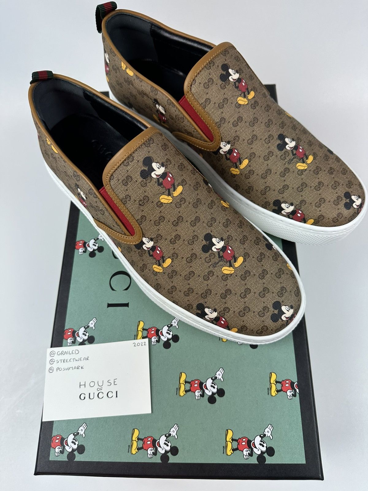 Disney × Gucci Gucci X Disney Mickey Mouse Slip-On Sneakers Size US 9 / EU 42 - 4 Thumbnail
