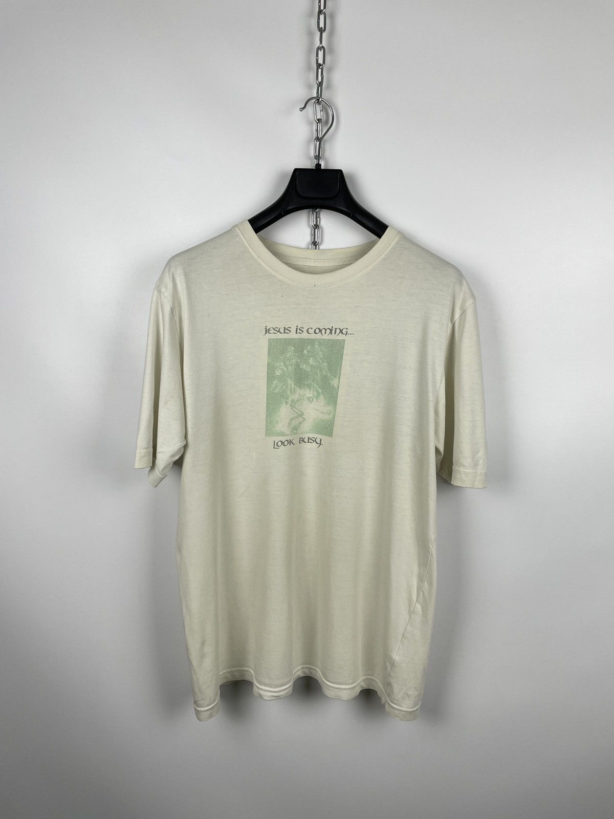 Vintage Vintage Jesus Is Coming… Look Busy T-Shirt Size US M / EU 48-50 / 2 - 2 Thumbnail