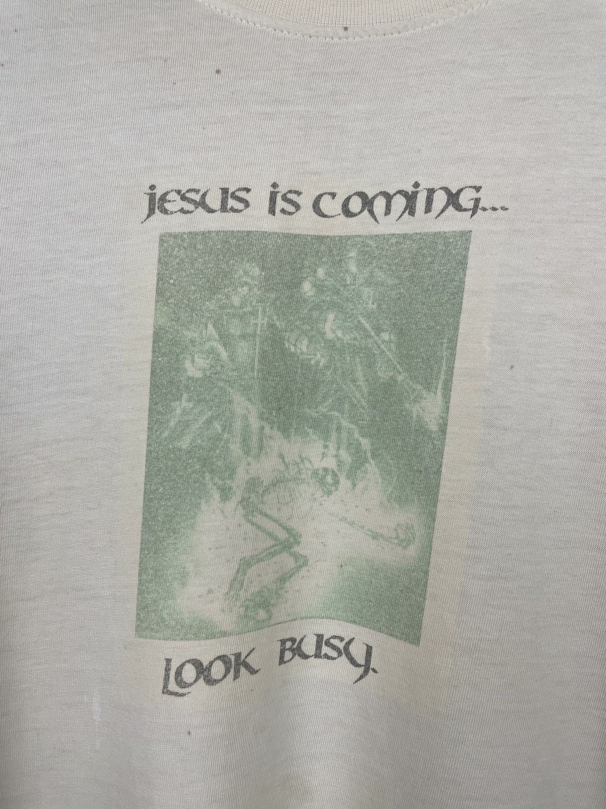 Vintage Vintage Jesus Is Coming… Look Busy T-Shirt Size US M / EU 48-50 / 2 - 5 Thumbnail