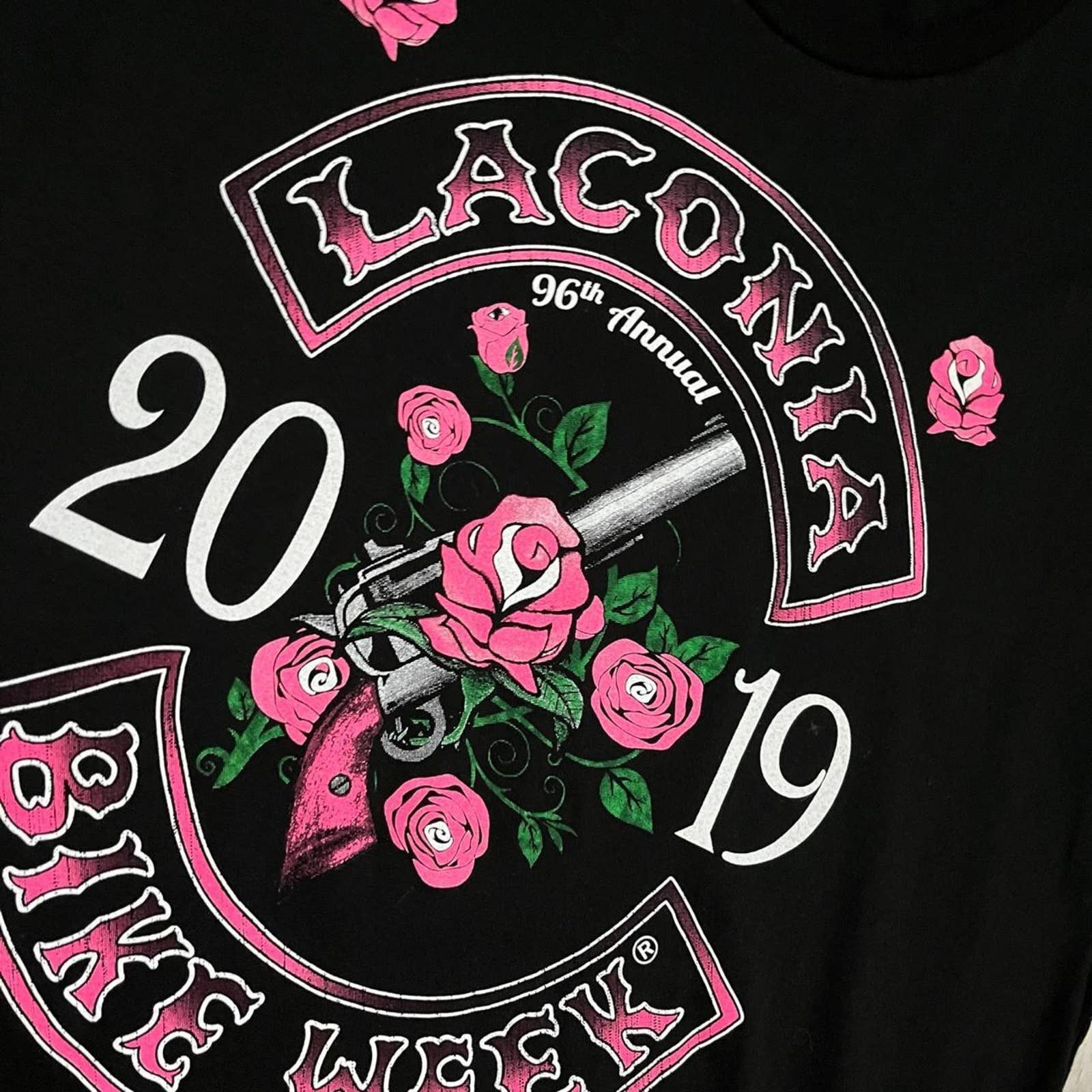 Other Laconia Motorcycle Bike Week Pink Roses Tee Shirt - XL Size US XL / EU 56 / 4 - 2 Thumbnail