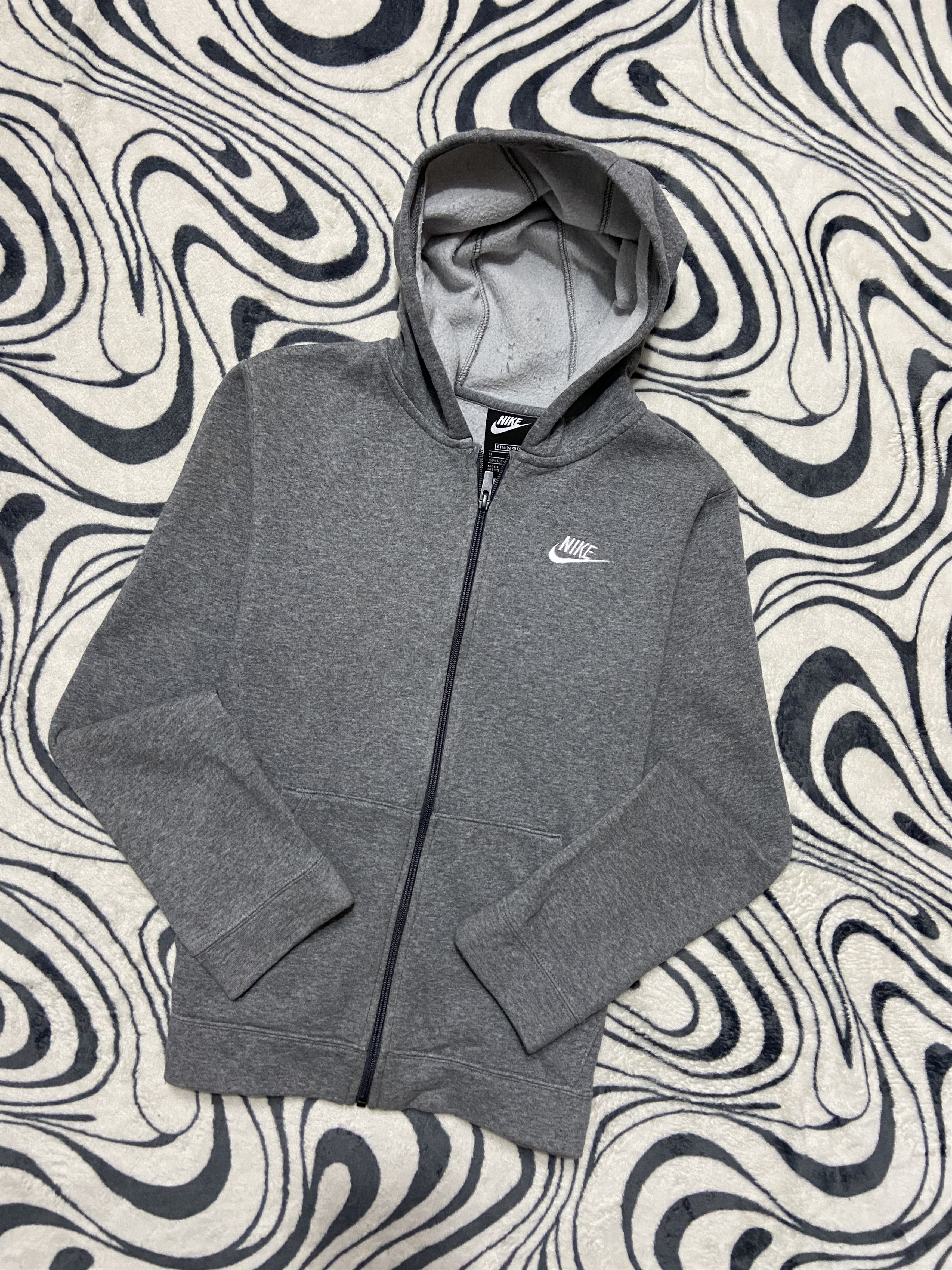 Nike × Vintage Vintage Nike Mens Zip Hoodie Swoosh Y2K Size US S / EU 44-46 / 1 - 1 Thumbnail