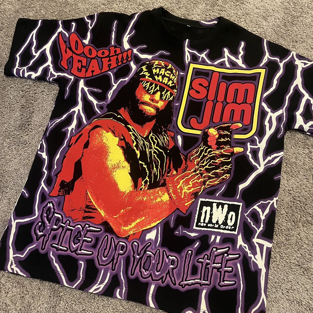 Vintage Macho Man Randy Savage / Slim Jim - WCW/NWO T Shirt | Grailed