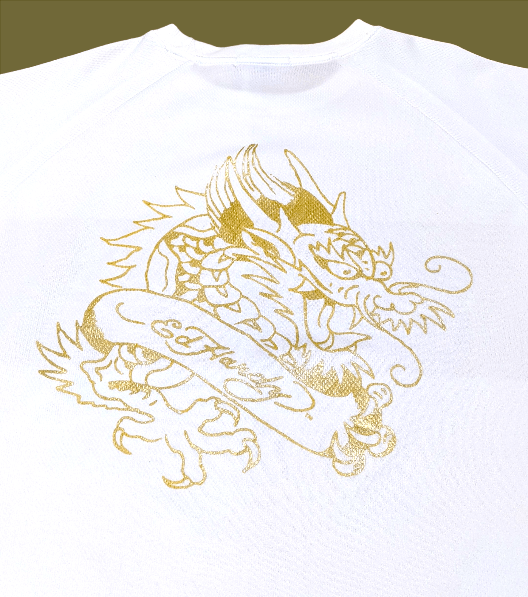 Ed Hardy × Vintage Vintage Ed Hardy Spellout Gold Dragon Jersey T shirt Size US L / EU 52-54 / 3 - 1 Thumbnail