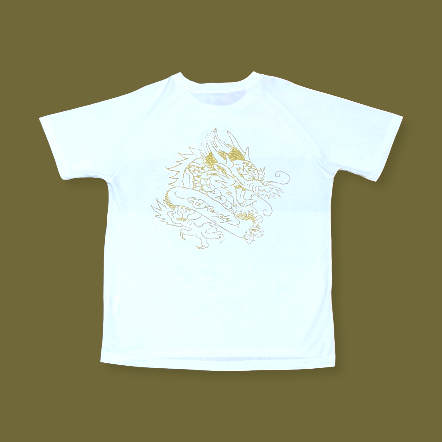 Ed Hardy × Vintage Vintage Ed Hardy Spellout Gold Dragon Jersey T shirt Size US L / EU 52-54 / 3 - 4 Thumbnail