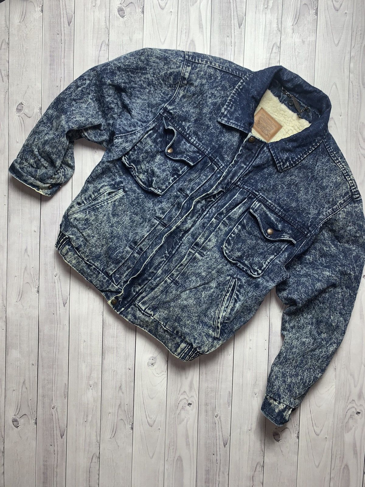Vintage denim jacket Sherpa Levis size L USA rare