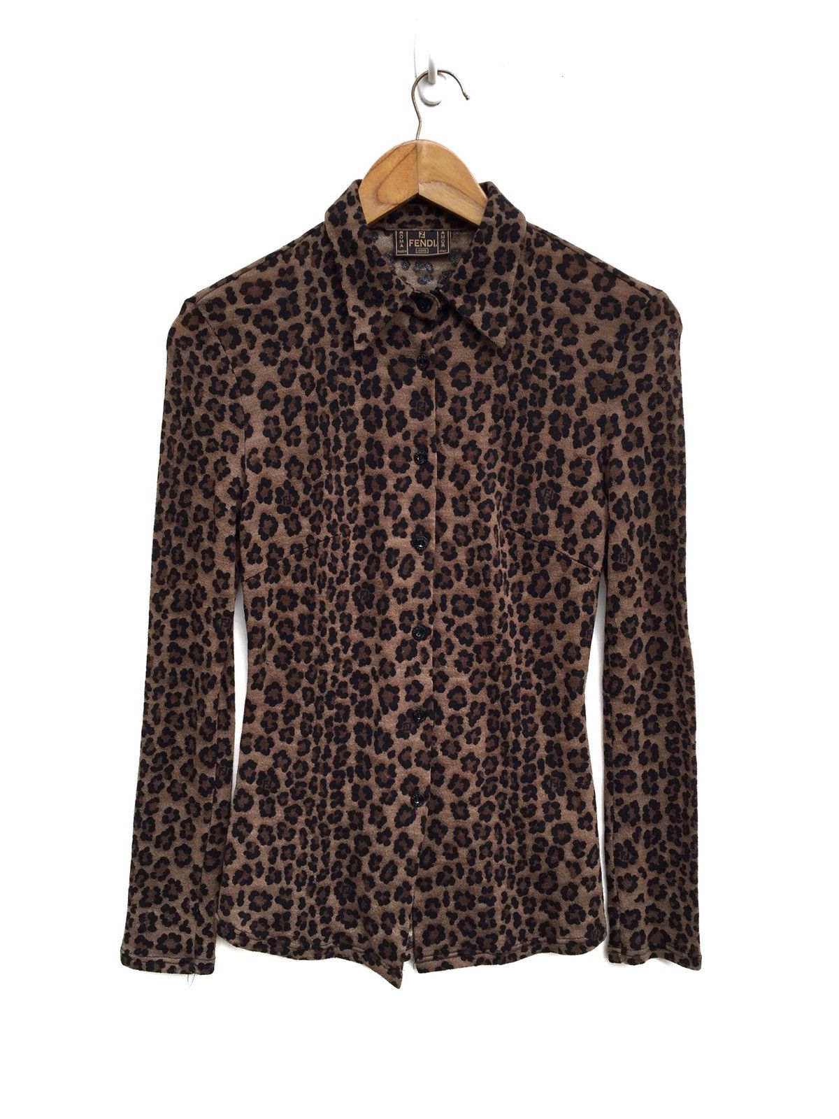 Fendi Made In Italy Stretch Wool Button Shirts