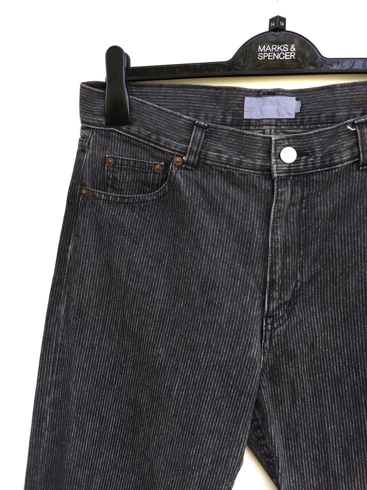 image of Devilock Pinstripes Denim Made In Japan in Black, Men's (Size 32)
