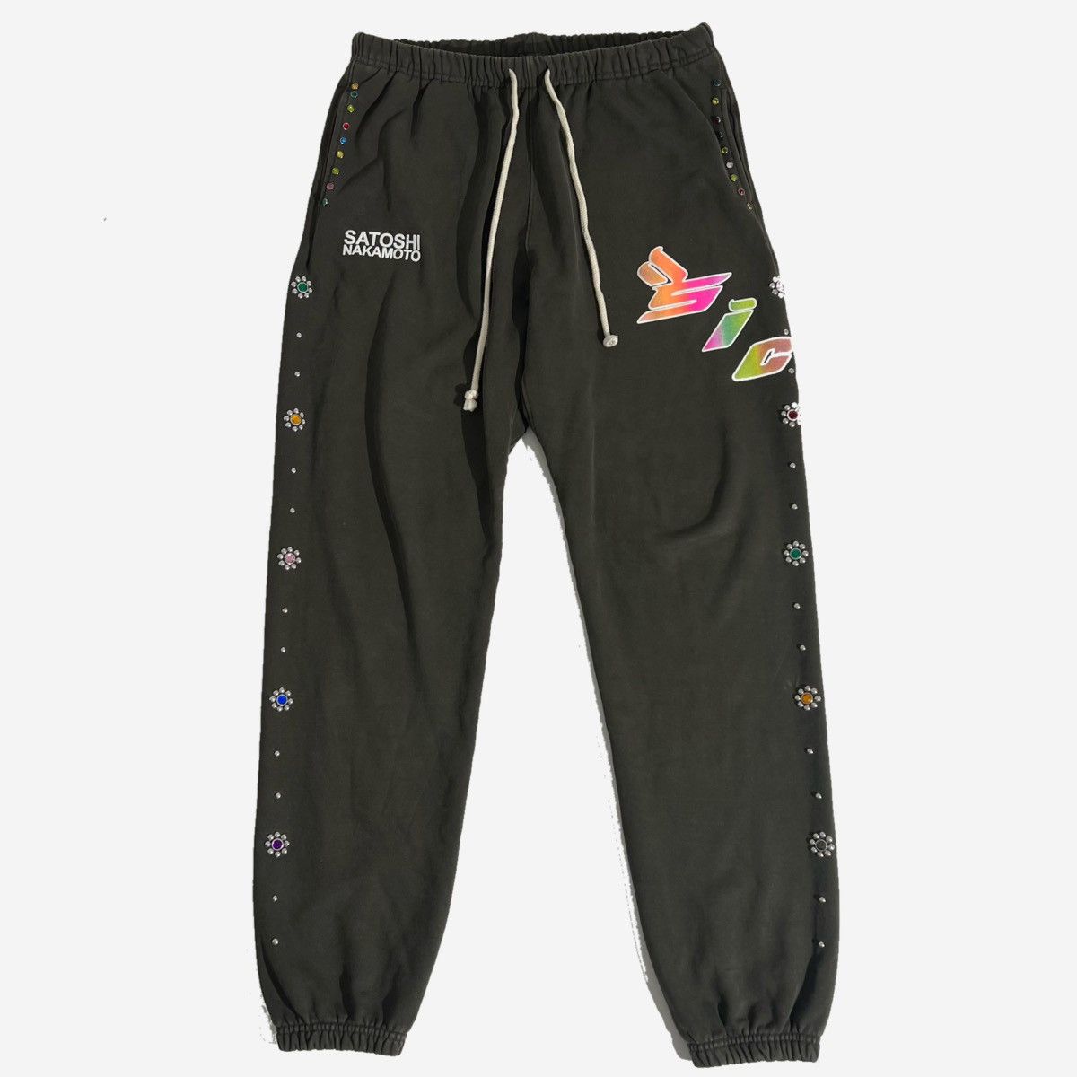 Japanese Brand Satoshi Nakamoto Rhinestone Sweeatpants | Grailed