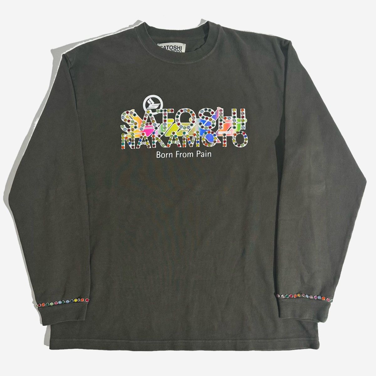 Japanese Brand Satoshi Nakamoto Rhinestone Sweatshirt | Grailed
