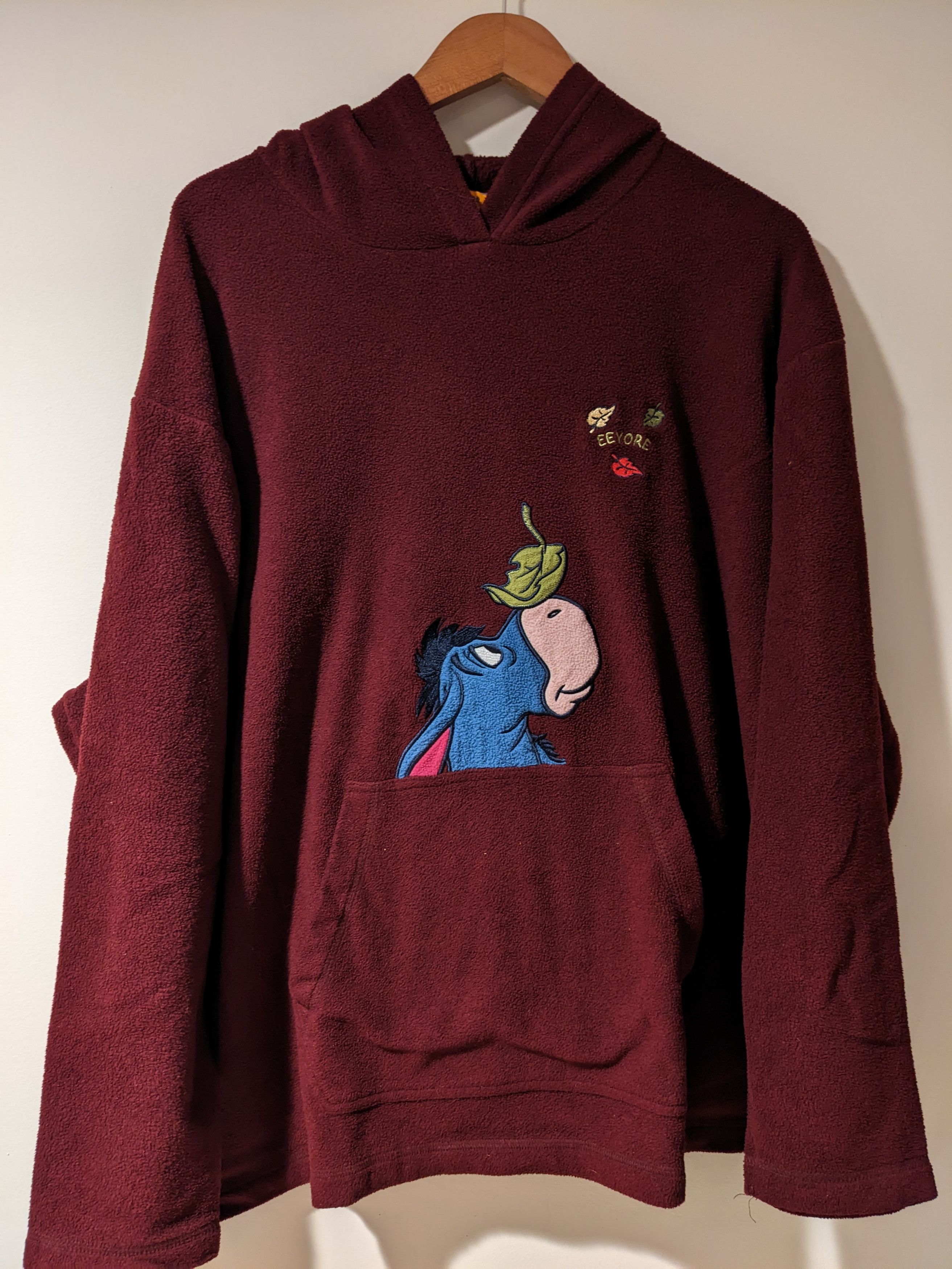 Vintage Eeyore Pooh Disney Women's Burgundy XXXL Hoodie