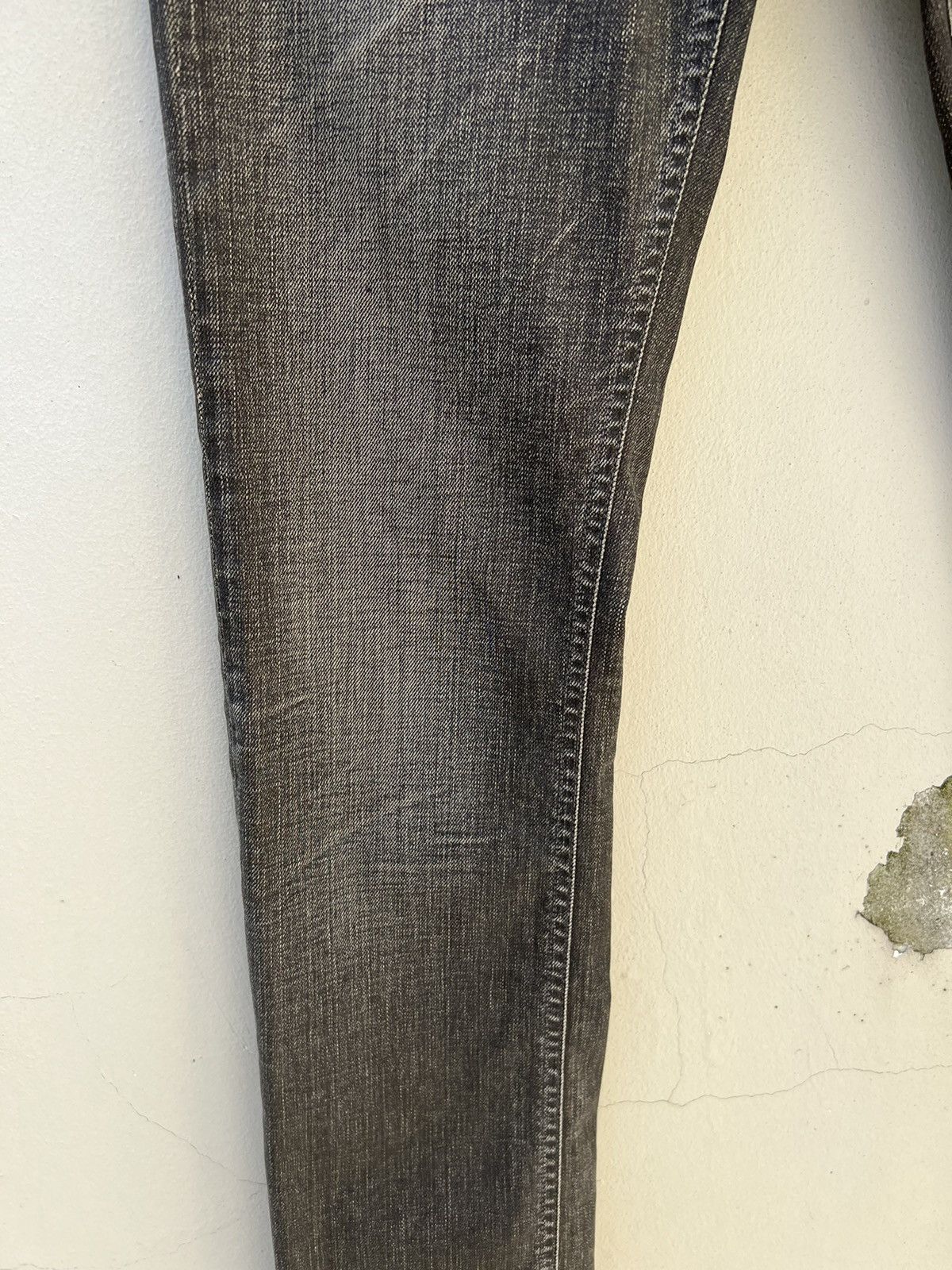 Hells Bells Vintage Hells Bells Faded Black Waxed Denim Slim Jeans Size US 29 - 4 Thumbnail