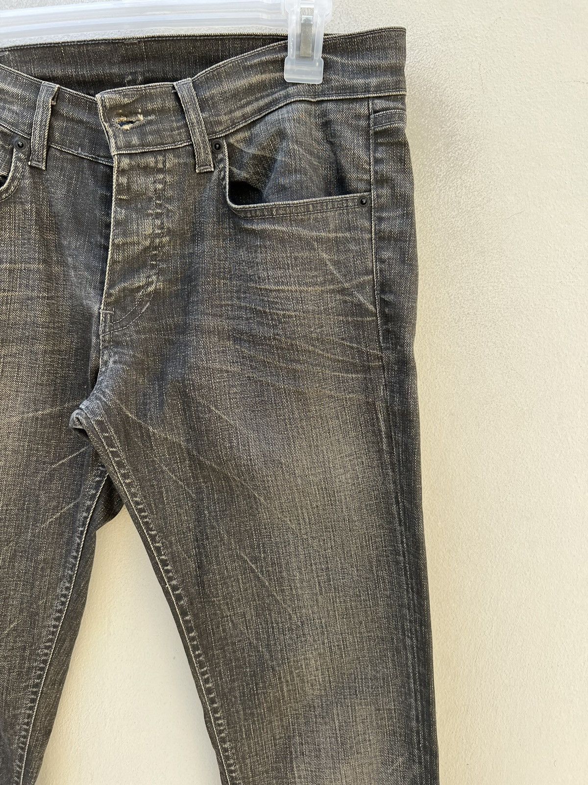 Hells Bells Vintage Hells Bells Faded Black Waxed Denim Slim Jeans Size US 29 - 6 Thumbnail