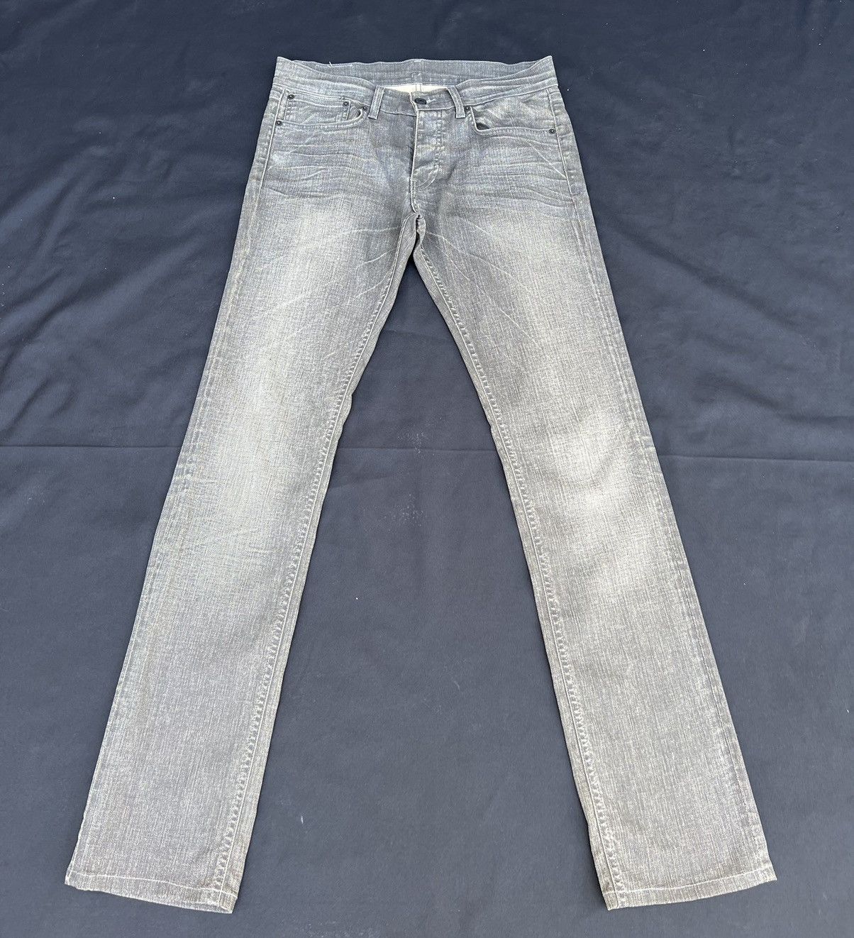 Hells Bells Vintage Hells Bells Faded Black Waxed Denim Slim Jeans Size US 29 - 17 Thumbnail