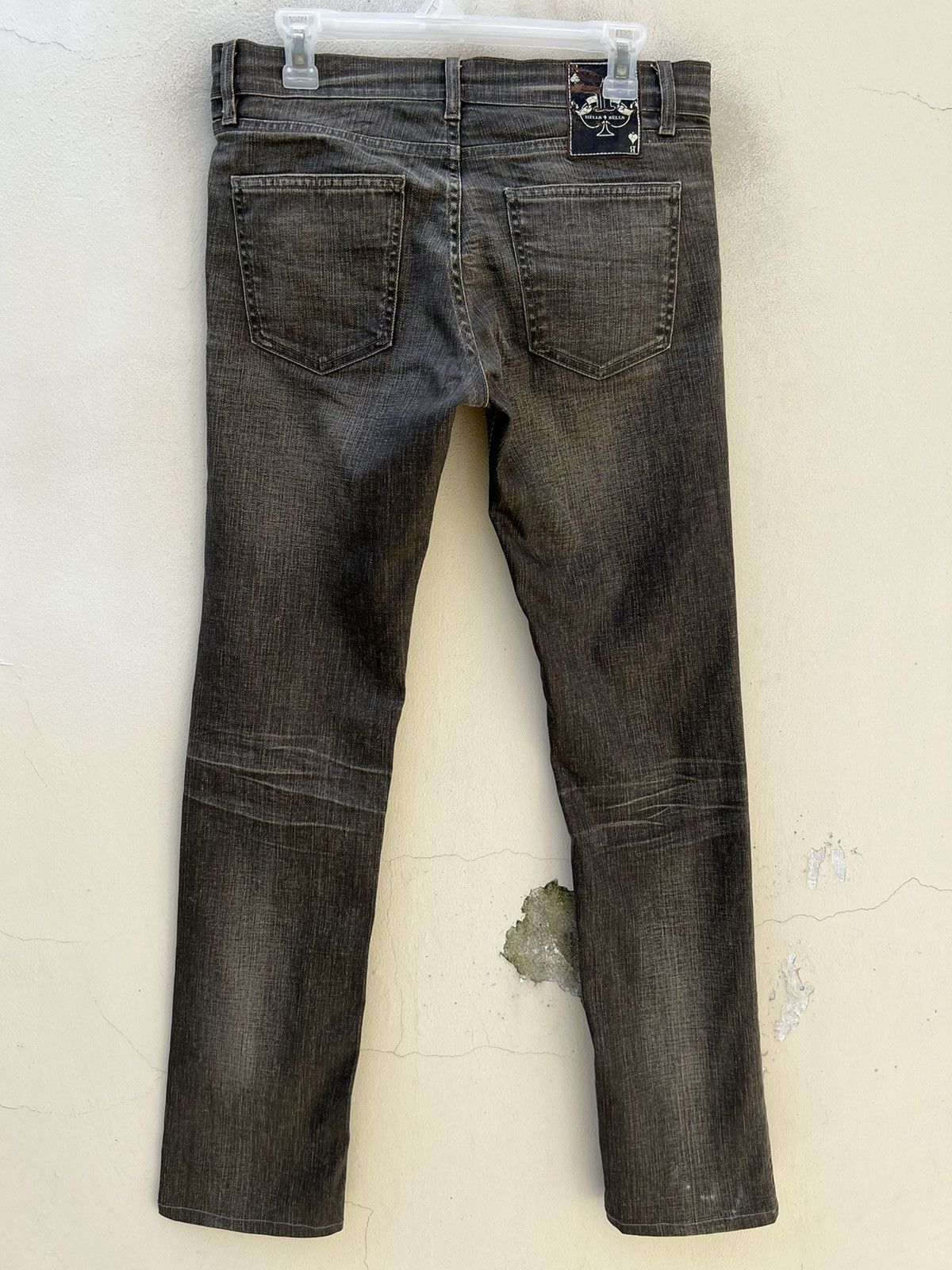 Hells Bells Vintage Hells Bells Faded Black Waxed Denim Slim Jeans Size US 29 - 9 Thumbnail