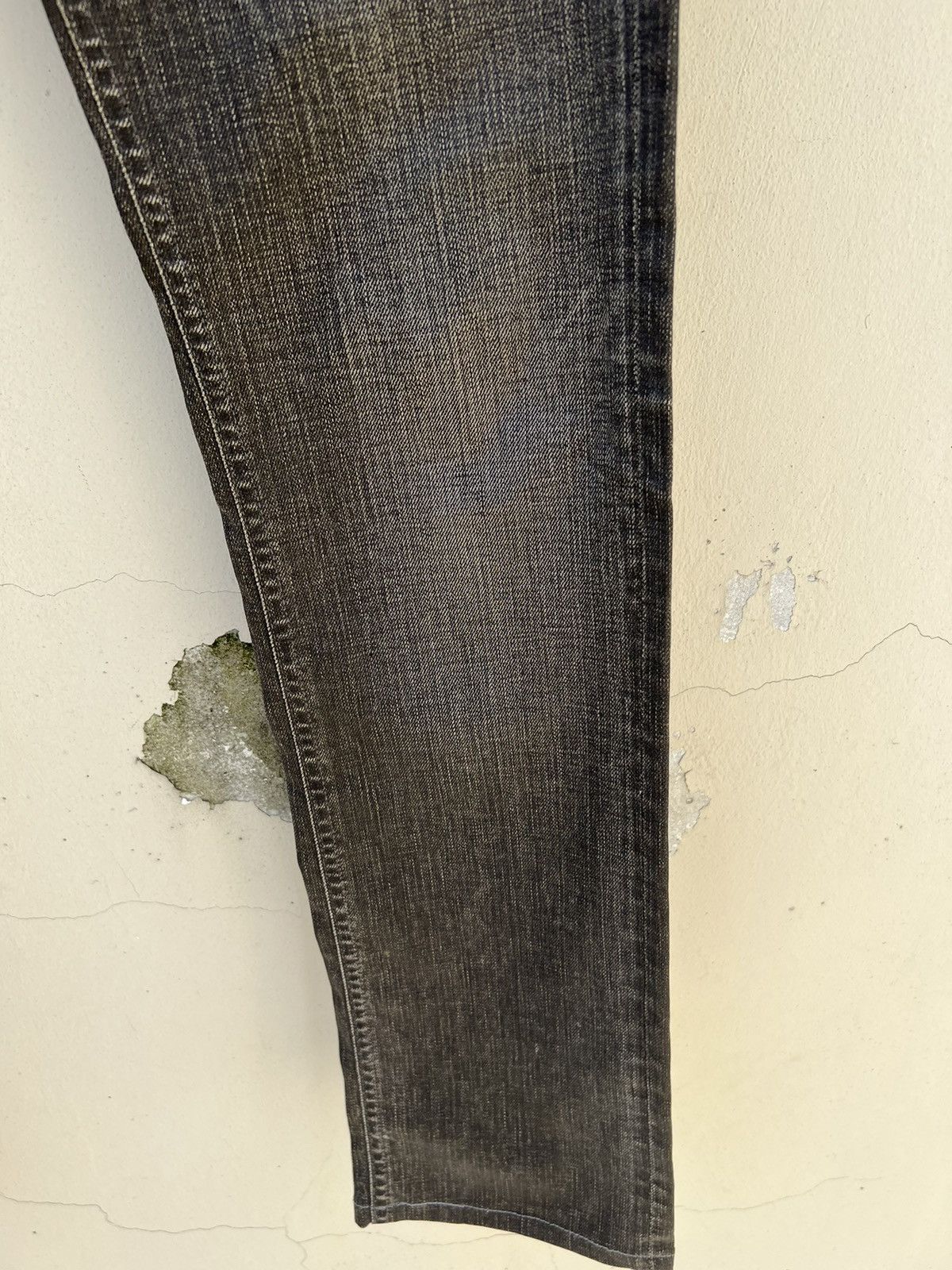 Hells Bells Vintage Hells Bells Faded Black Waxed Denim Slim Jeans Size US 29 - 7 Thumbnail