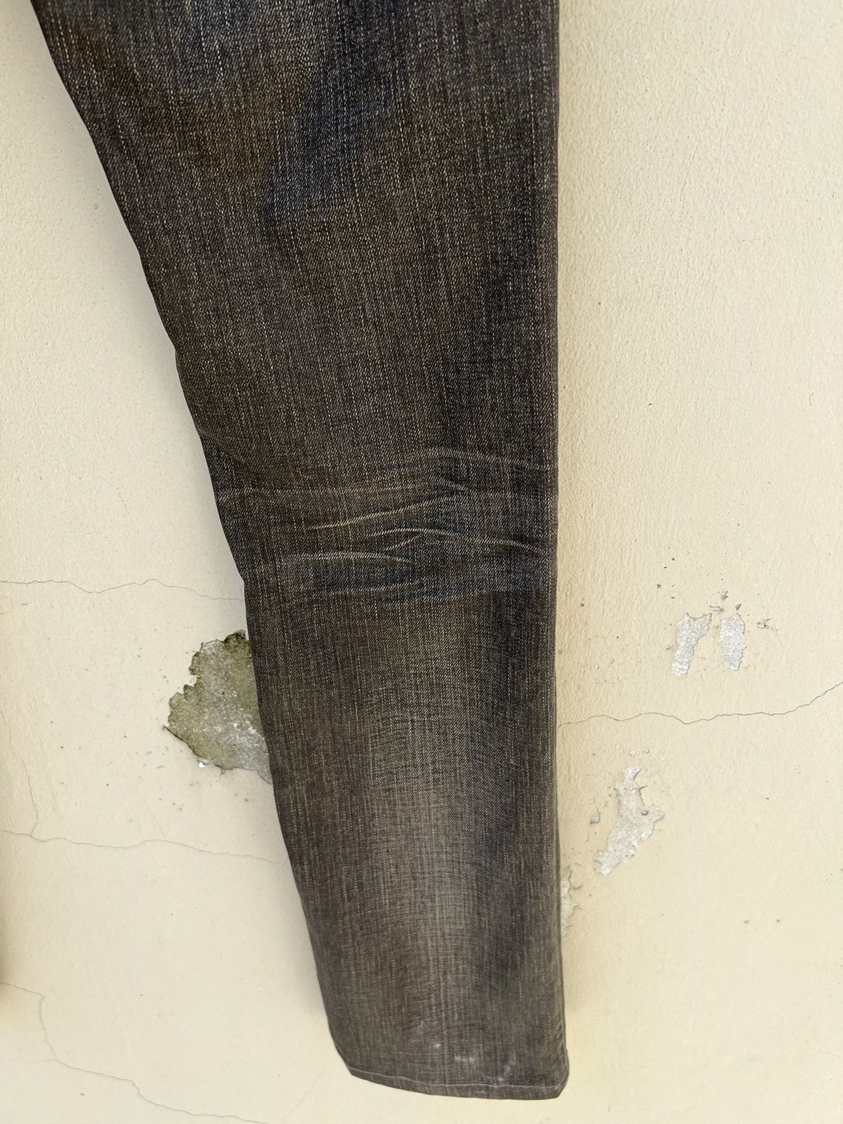 Hells Bells Vintage Hells Bells Faded Black Waxed Denim Slim Jeans Size US 29 - 13 Thumbnail