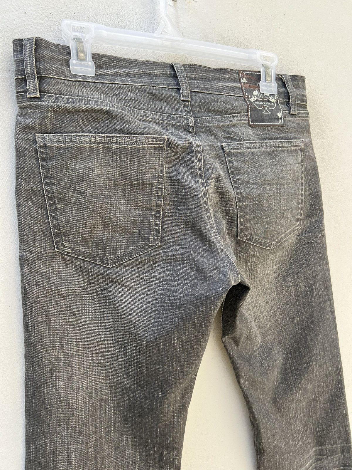 Hells Bells Vintage Hells Bells Faded Black Waxed Denim Slim Jeans Size US 29 - 10 Thumbnail
