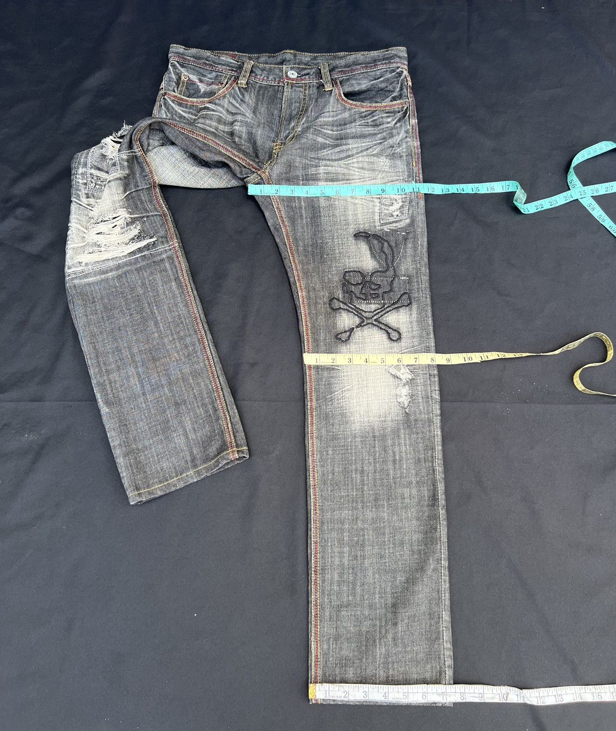 Hysteric Glamour × Japanese Brand × Needles Trashed Edge Rupert Japan Ripped Denim Jeans Size US 31 - 17 Thumbnail