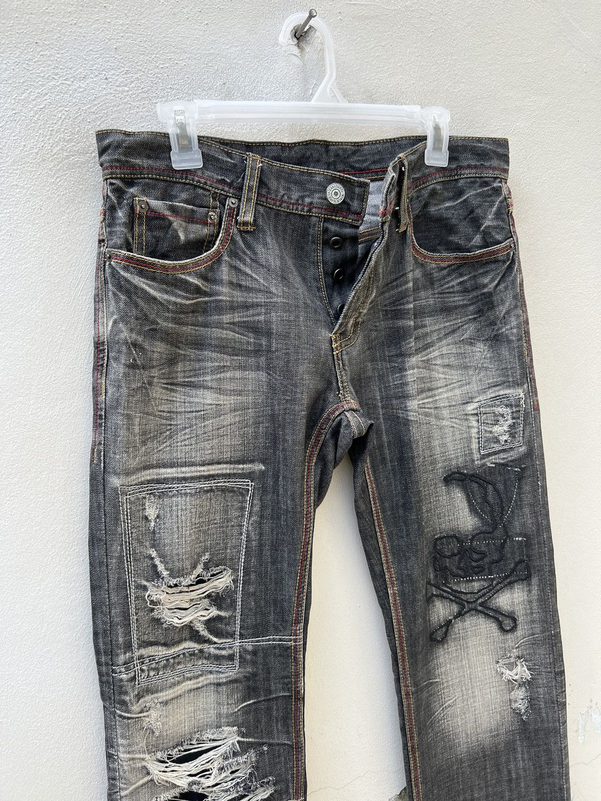 Hysteric Glamour × Japanese Brand × Needles Trashed Edge Rupert Japan Ripped Denim Jeans Size US 31 - 2 Thumbnail